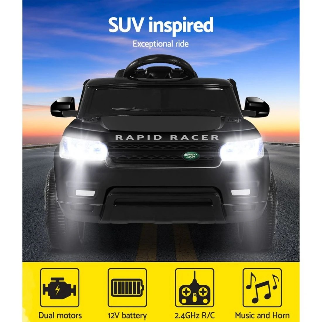 4 Rigo Kids Electric Ride On Car SUV Cars Remote 12V - Black, 4 of 7