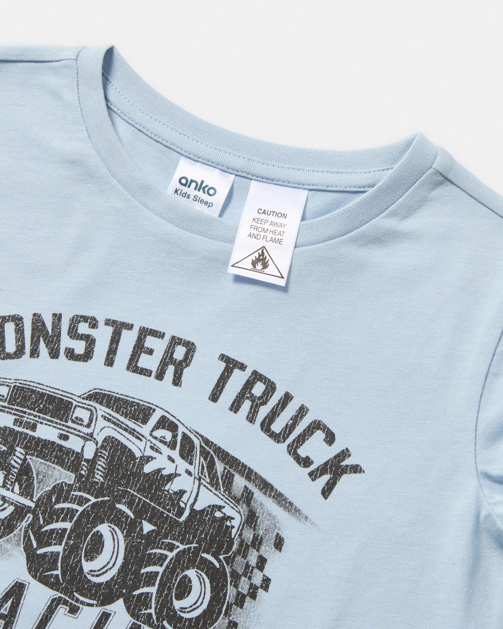 6 Knit Pyjama Set Blu Truck, 6 of 7