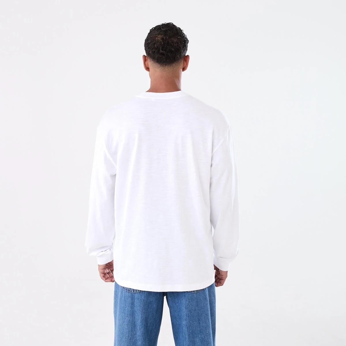 3 Long Sleeve Oversized Slub Pocket T-shirt WHITE, 3 of 6