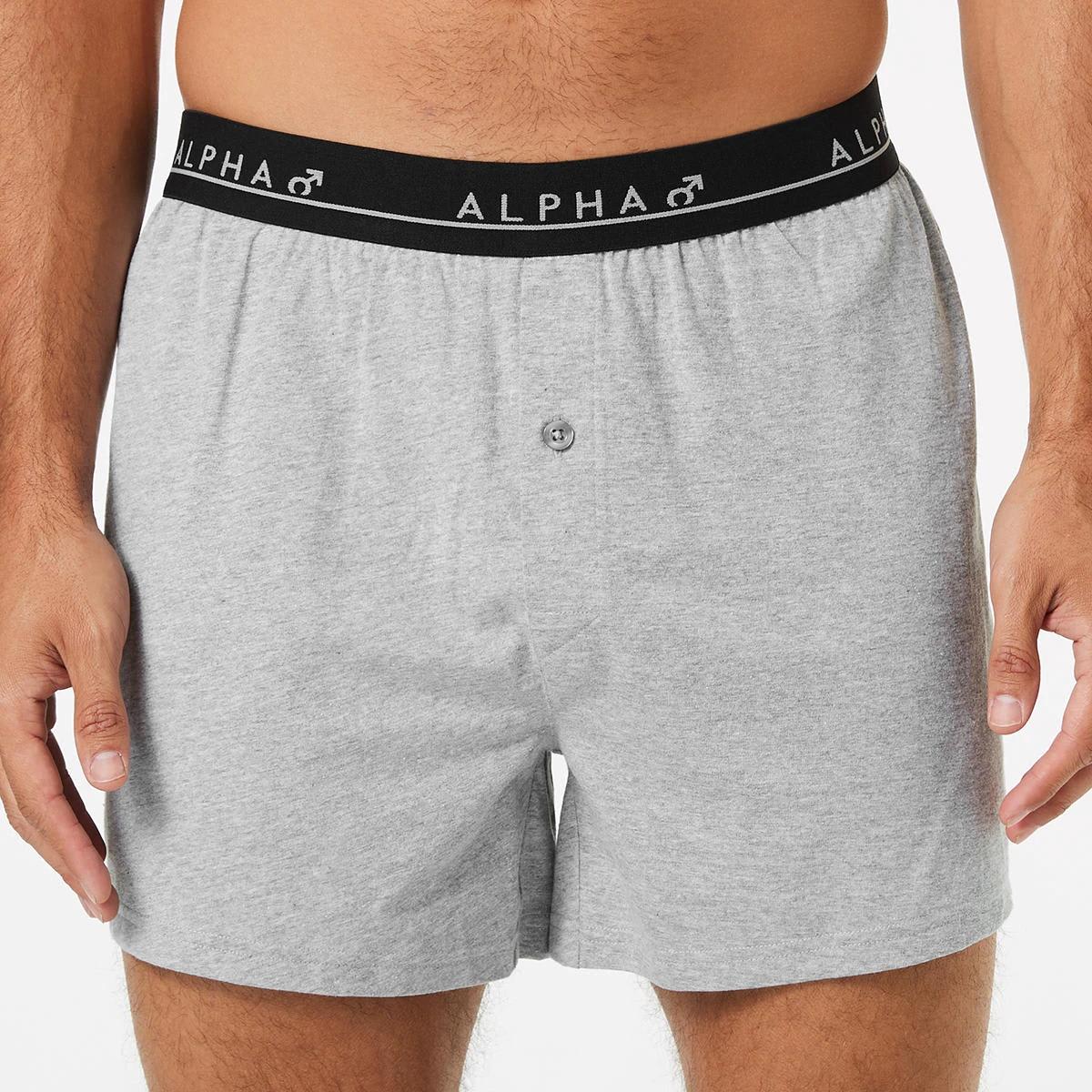 2 3 Pack Plain Jersey Boxers GREY NAVY CHARCOAL, 2 of 7
