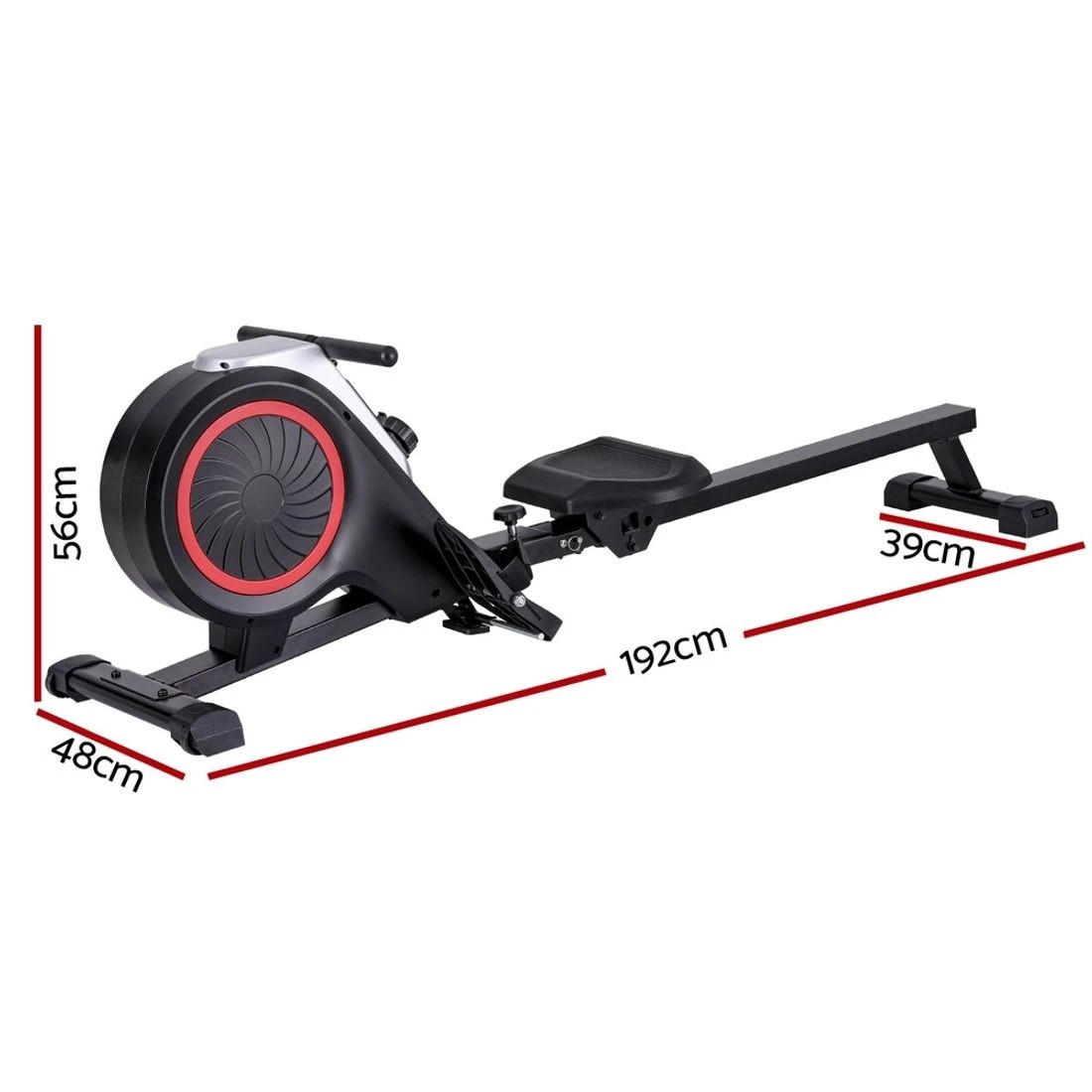 2 Everfit Rowing Machine 16 Levels Foldable Magnetic Rower Gym Cardio - Black, 2 of 6