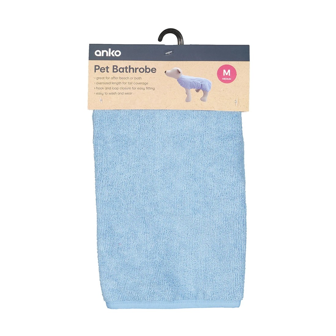 10 Pet Bathrobe - Medium, Blue, 10 of 10