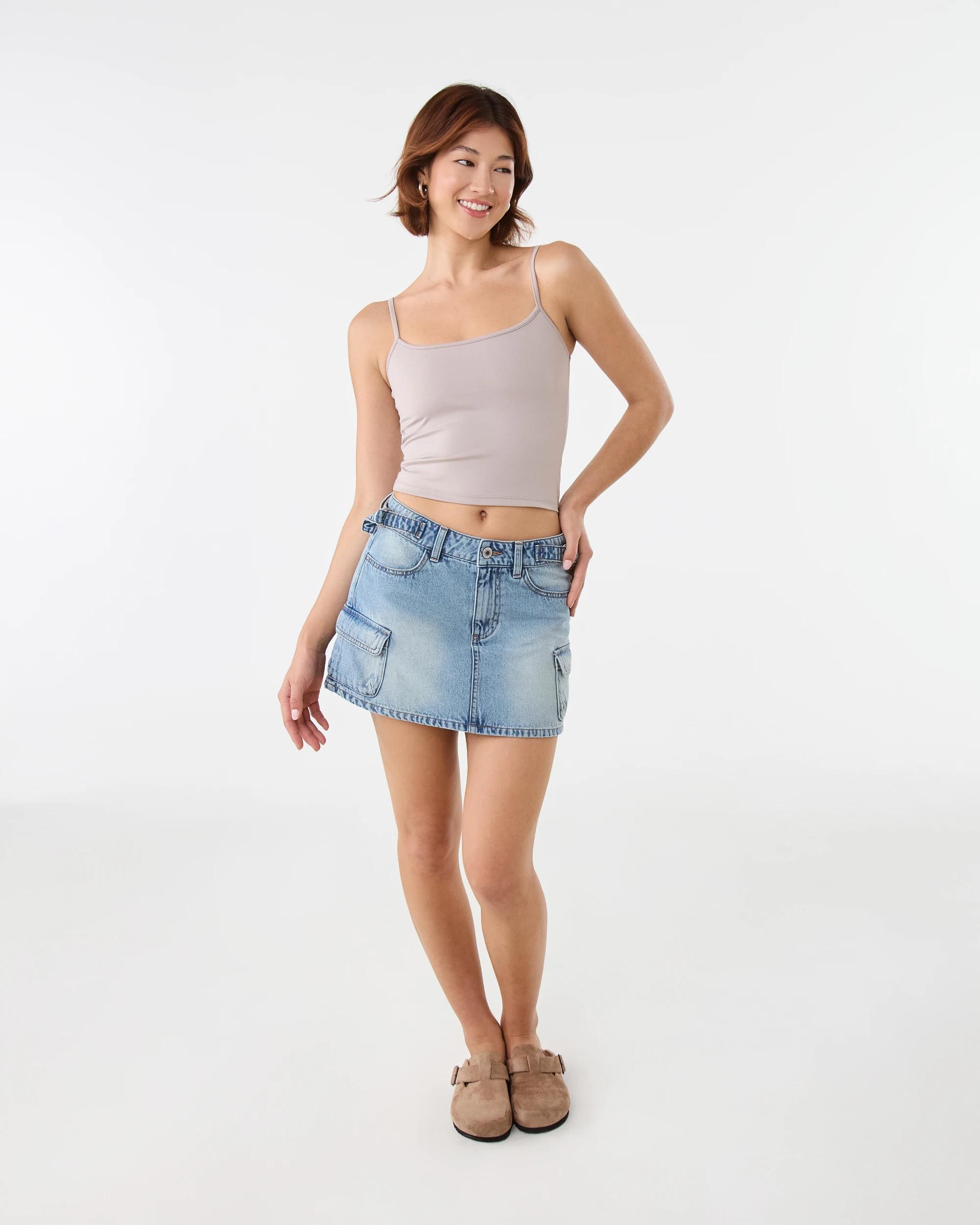 2 Cargo Denim Skirt Light Wash, 2 of 8