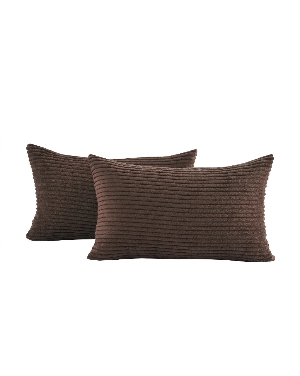 2 Gioia Casa 2-Pack Corduroy Velvet Cushion Covers 30x50cm - Brown, 2 of 2