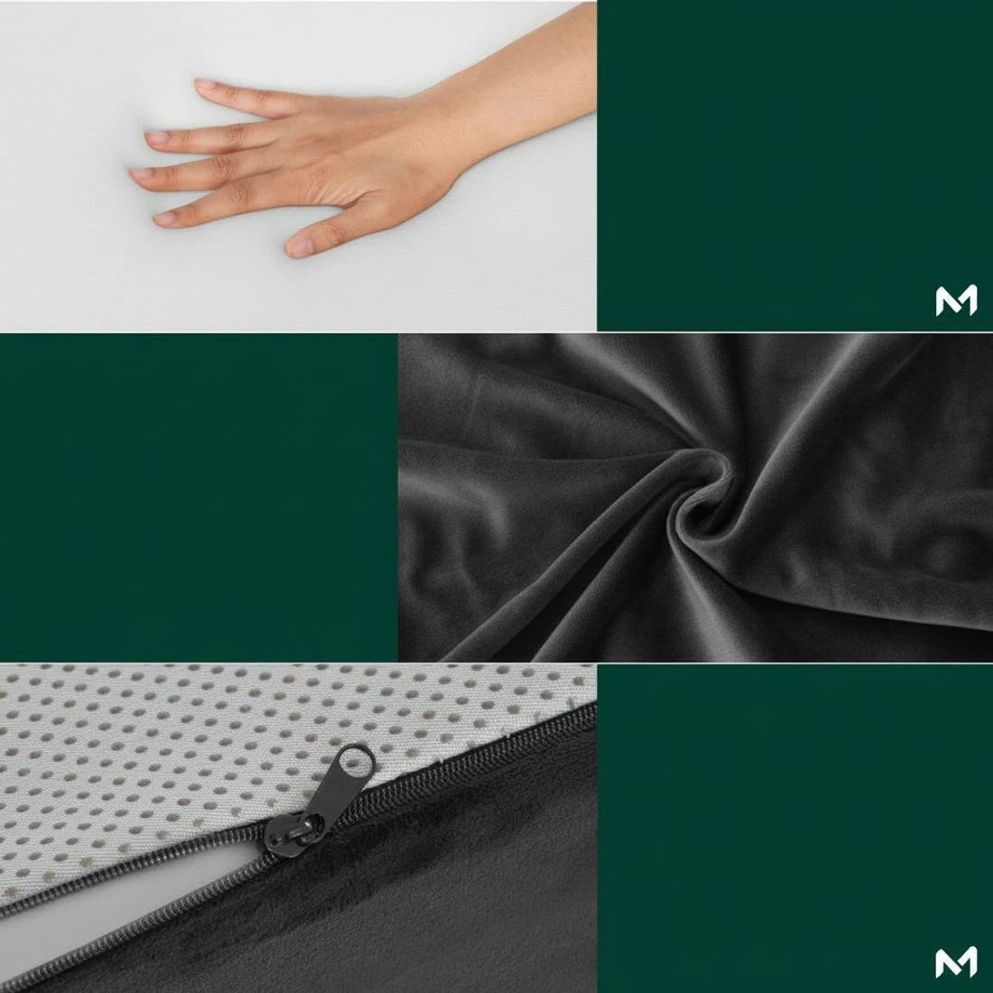 4 Giselle Memory Foam Footrest Cushion Pillow - Black, 4 of 5