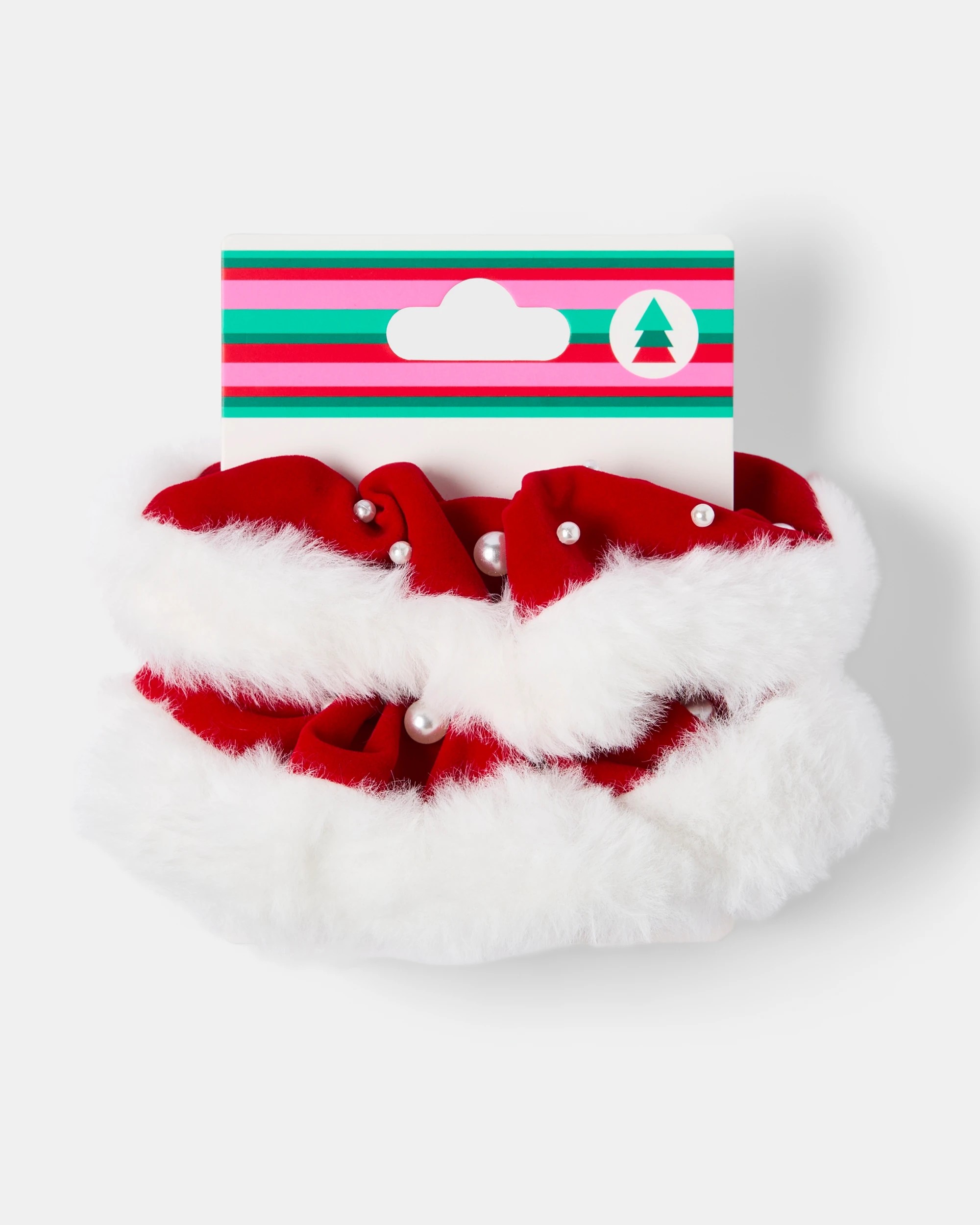 4 2 Pack Christmas Pearl Hair Scrunchies, 4 of 4