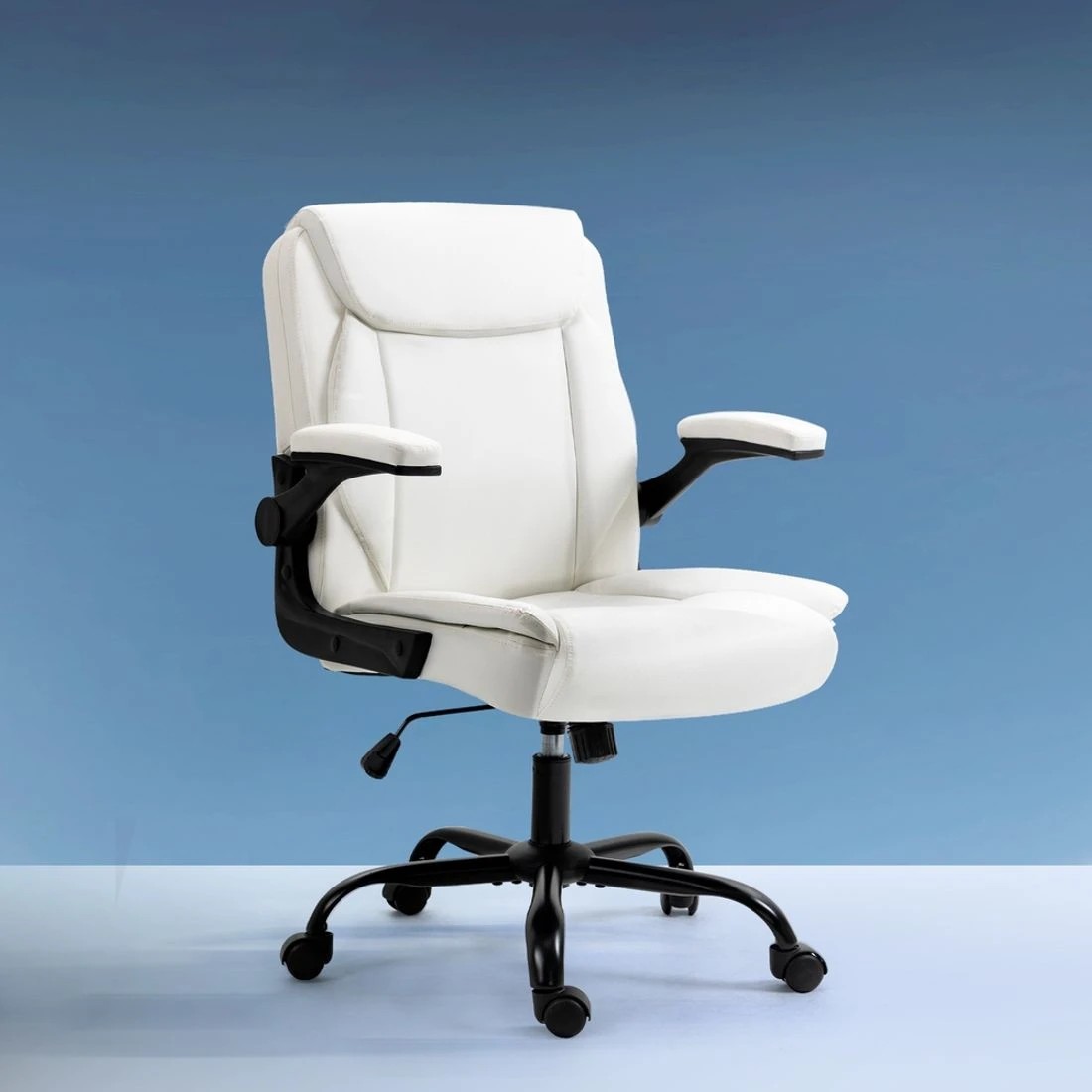 3 Artiss Executive Office Chair Mid Back - White, 3 of 7