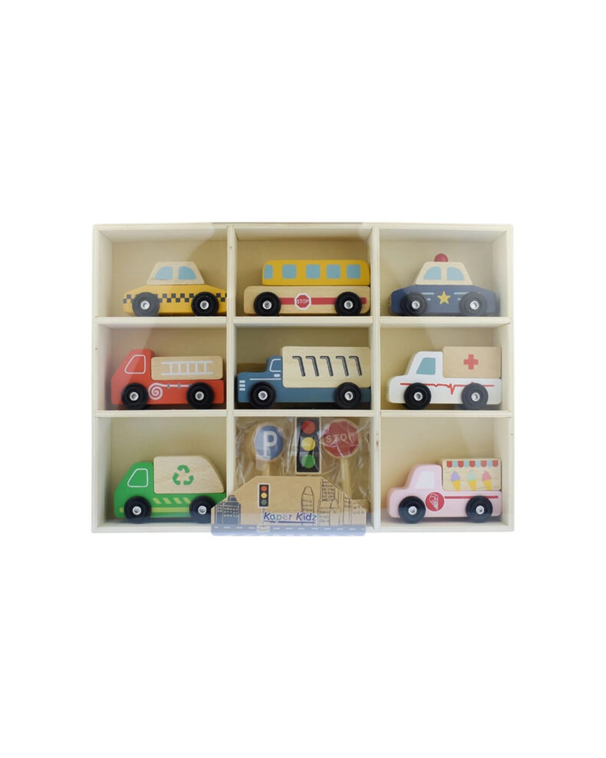 5 Kaper Kidz Wooden Cars Transportation Box & Street Signs Kids Toy Set - Multi, 5 of 7