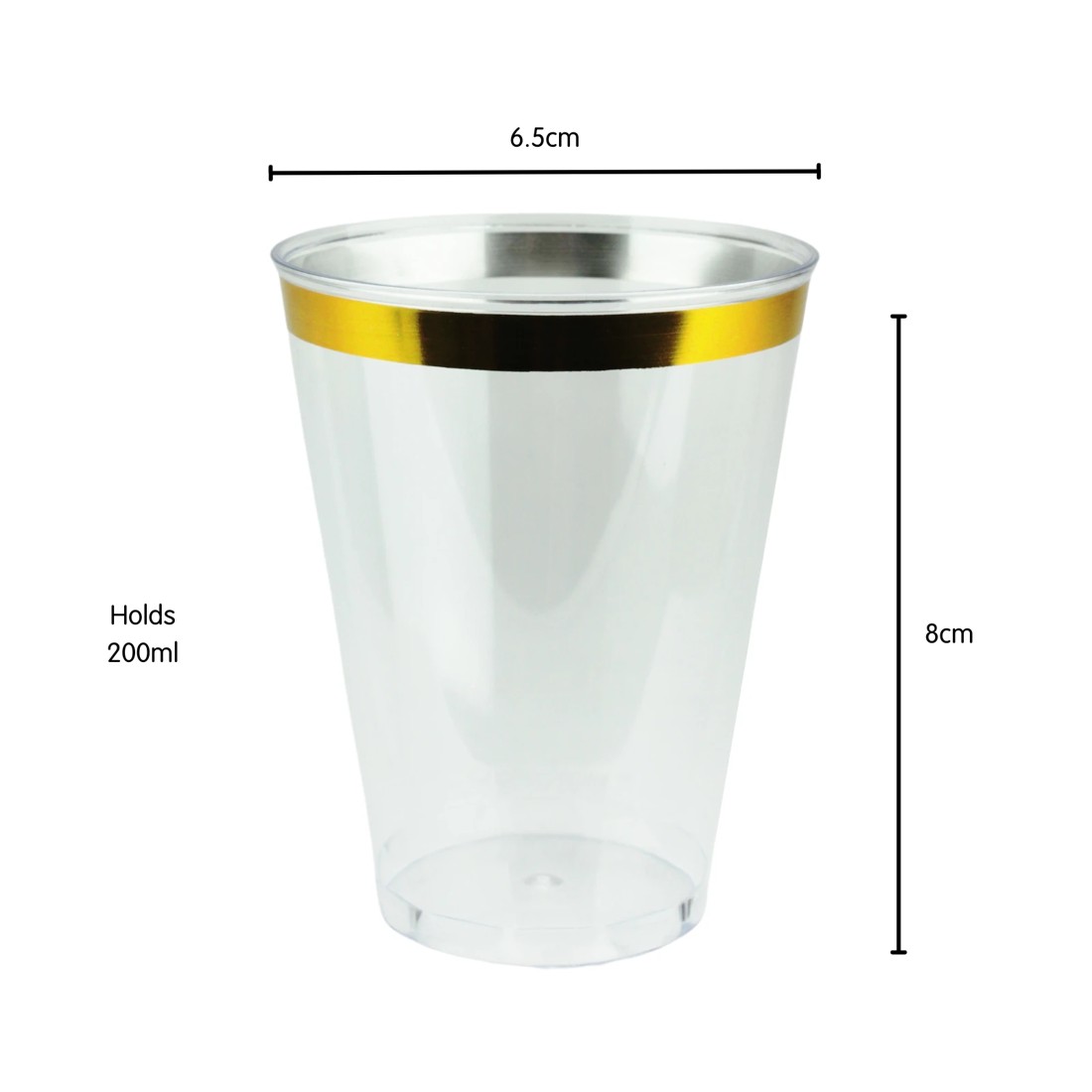 2 Fun Time Gold Trim Plastic Tumbler Cups (Pack of 12), 2 of 3