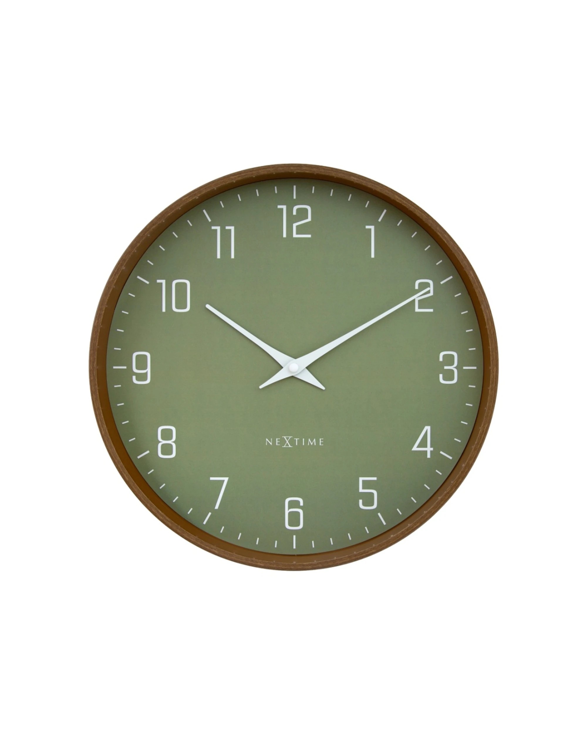 1 NeXtime Lyra Wall Clock Silent Analogue Modern Minimalist Style 30cm - Green, 1 of 5