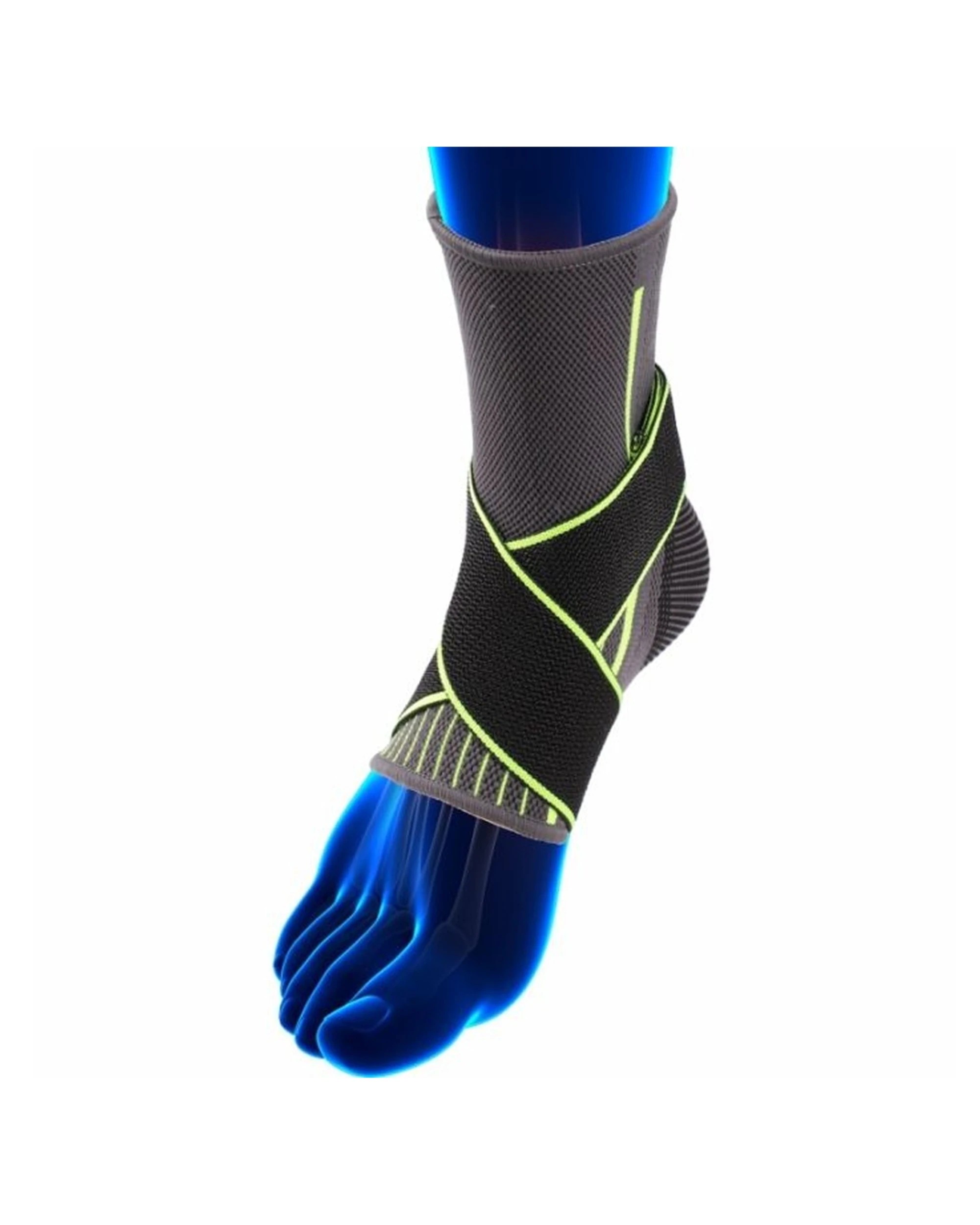 2 Bodyassist 2pc Contoured 3D Sports Ankle Brace Dual Strap Small - Black - Black, 2 of 2