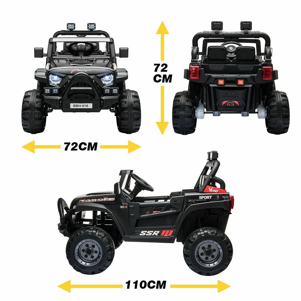 3 Kidbot Electric Ride On Car Vehicle Off Road Toy Jeep Truck for Kids Children with Parental, 3 of 5