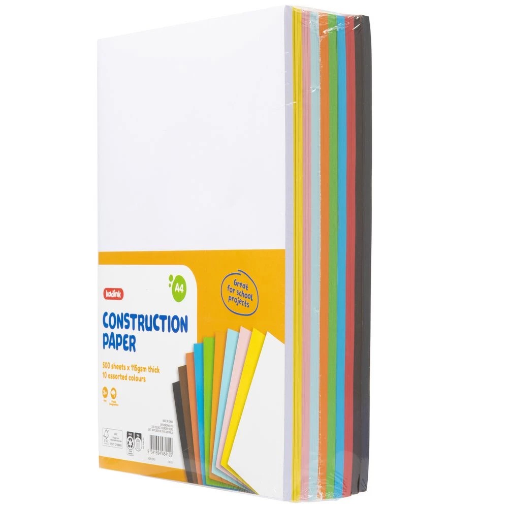 4 Kadink Construction Paper A4 Assorted 500 Pack, 4 of 6