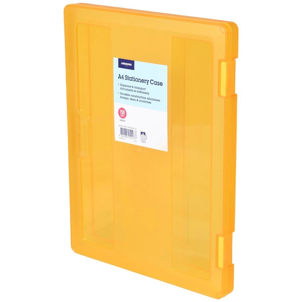 3 J.Burrows Stationery Case A4 Clip Closure Orange, 3 of 4