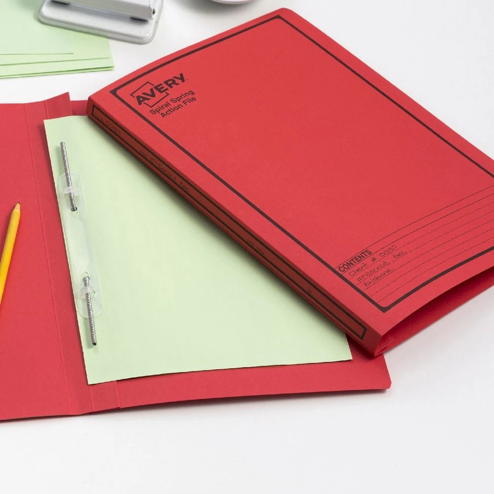 5 Avery Foolscap Spiral Spring Files Red 5 Pack, 5 of 6