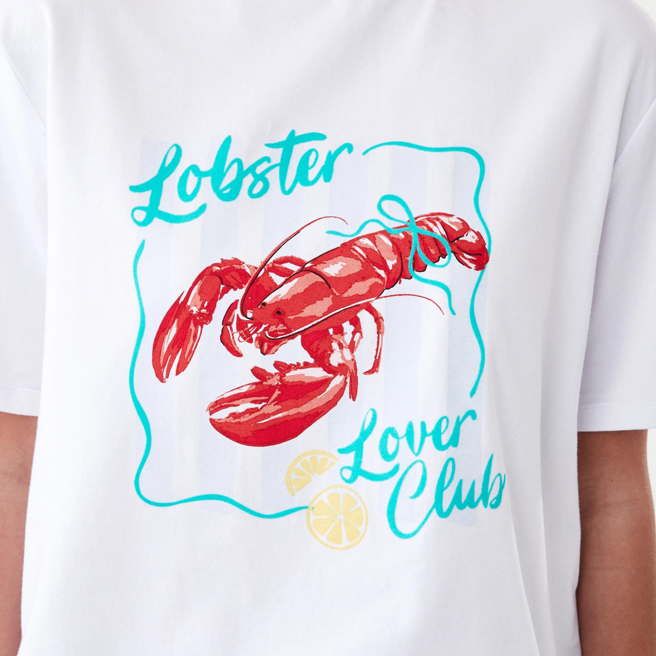 5 Print Knit T-shirt and Woven Shorts Pyjama Set Lobster, 5 of 8