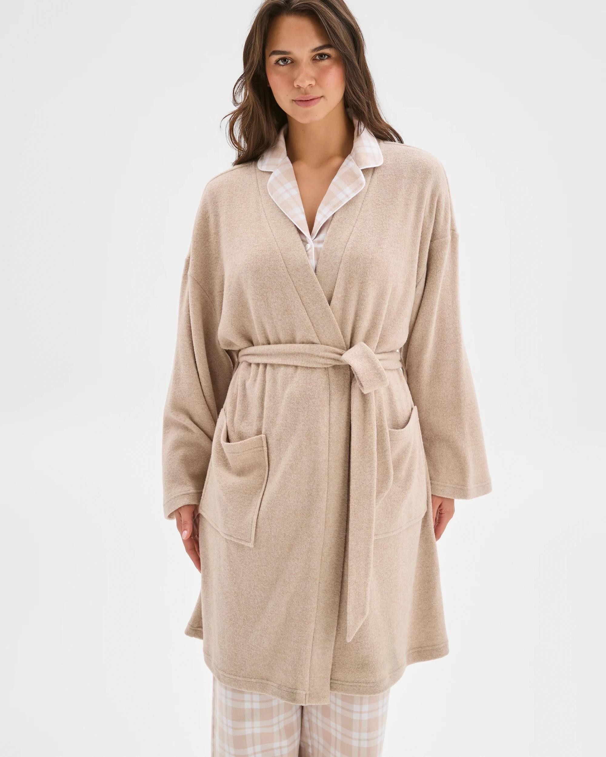 2 Target Woman Cosy Short Sleep Robe MUSHROOM, 2 of 6