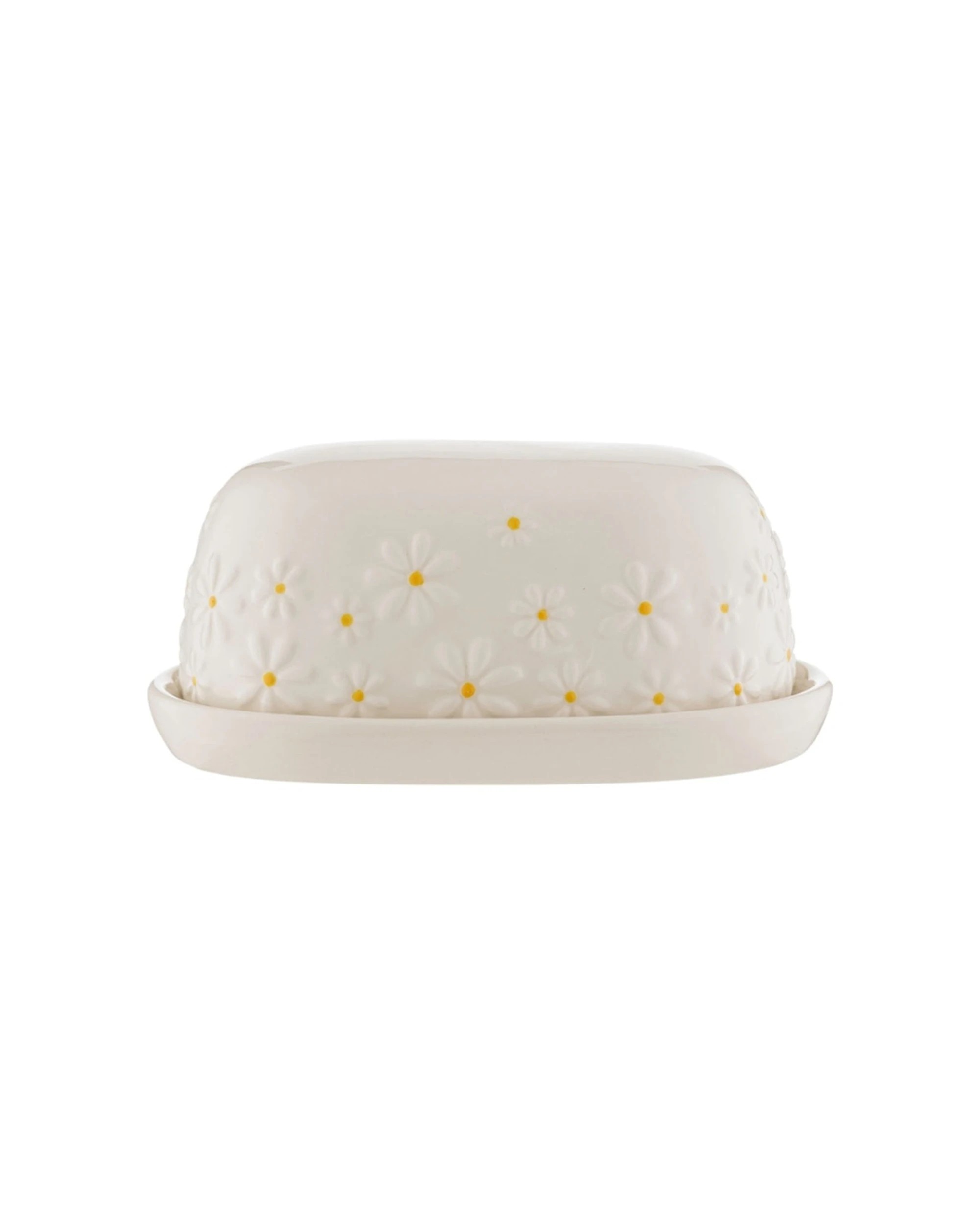 1 Price And Kensington Daisy Butter Dish Ceramic Soft Cream Glaze Decorative - Beige, 1 of 1