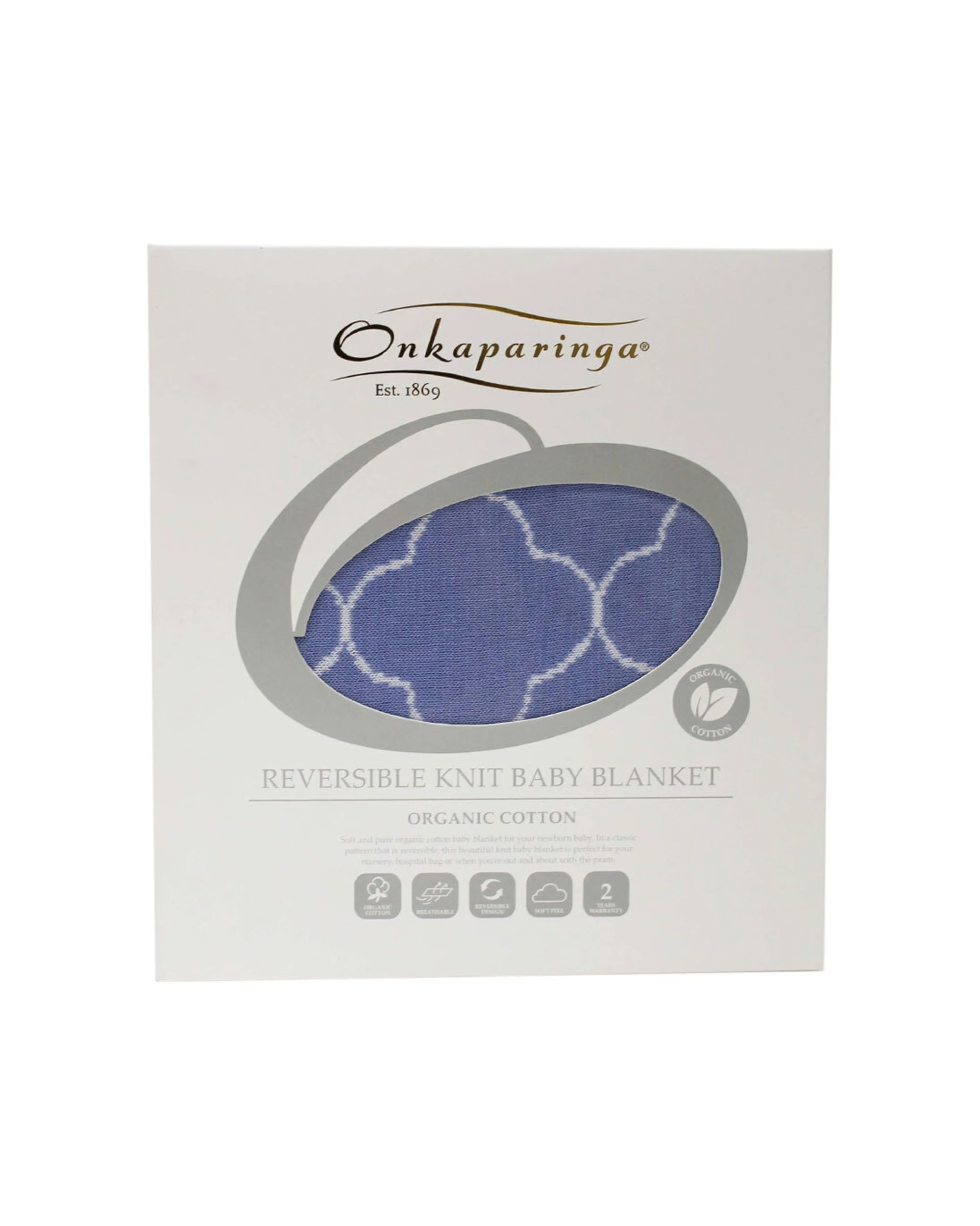 1 Onkaparinga Baby Clouds Organic Cotton Blanket - Blue, 1 of 3