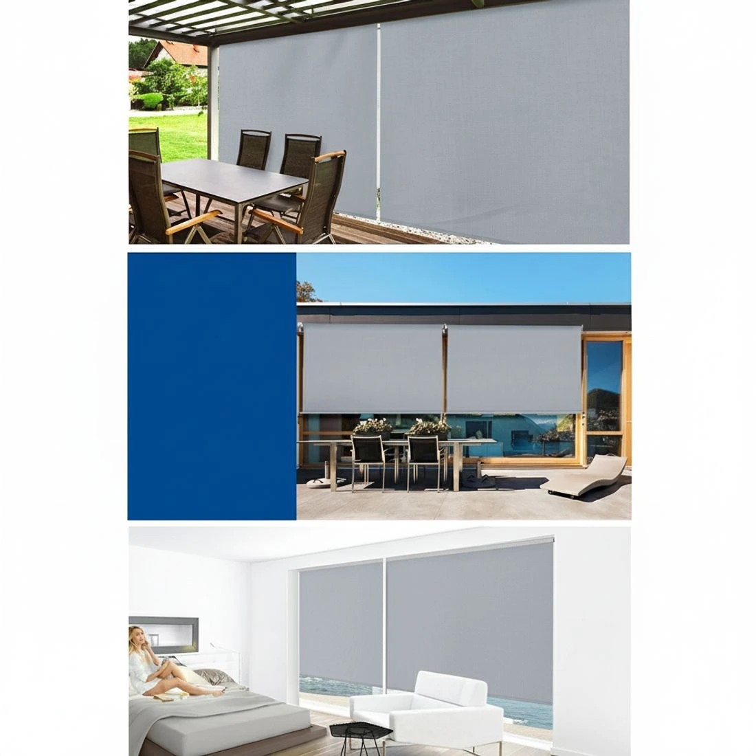 4 Instahut Outdoor Blinds Light Filtering Roll Down Awning Shade 3X2.5M - Grey, 4 of 6