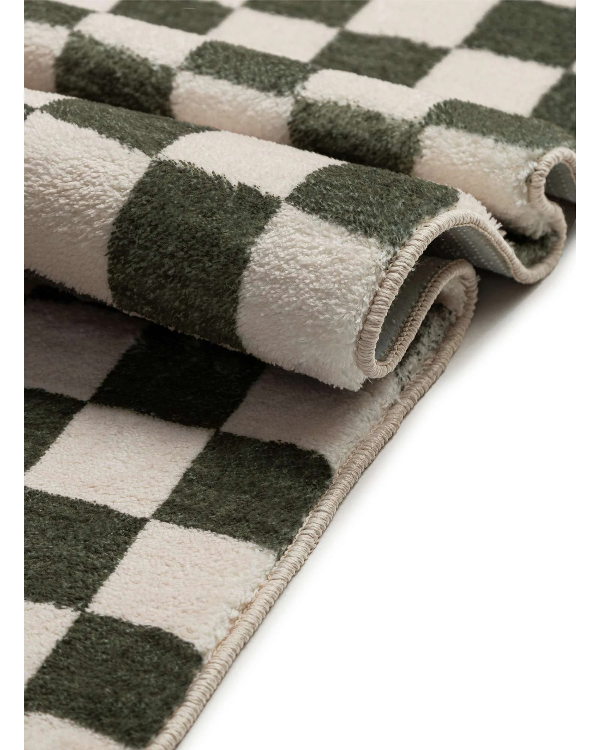 8 Loopsie Malibu Checkered Washable Rug-290cm x 200cm - Green, 8 of 8