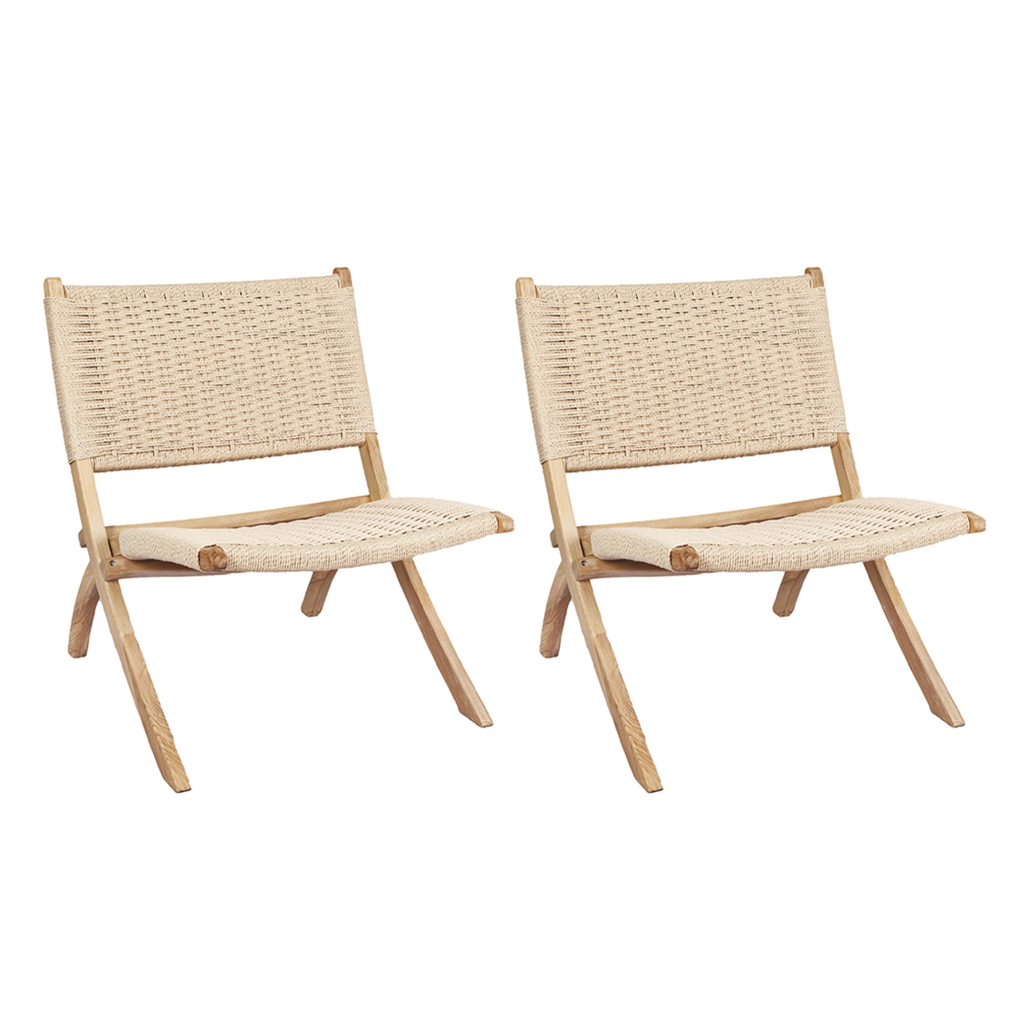 1 Levede 2x Foldable Accent Chair - Natural, 1 of 8