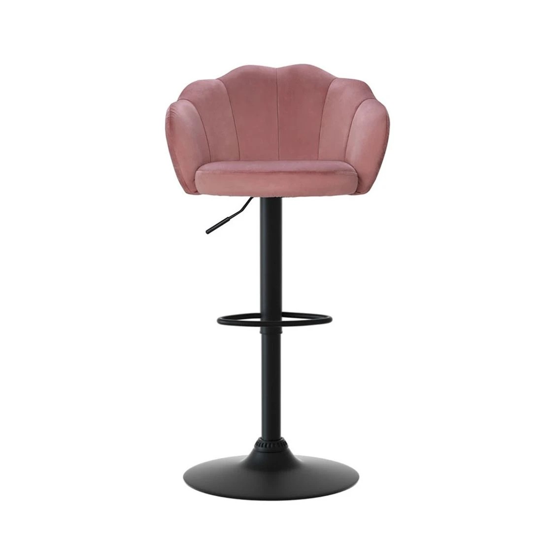 4 Artiss 4x Bar Stools Gas Lift Velvet - Pink, 4 of 7