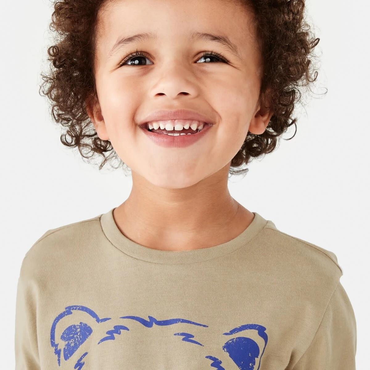 3 Long Sleeve Print T-shirt Beige Bear, 3 of 8
