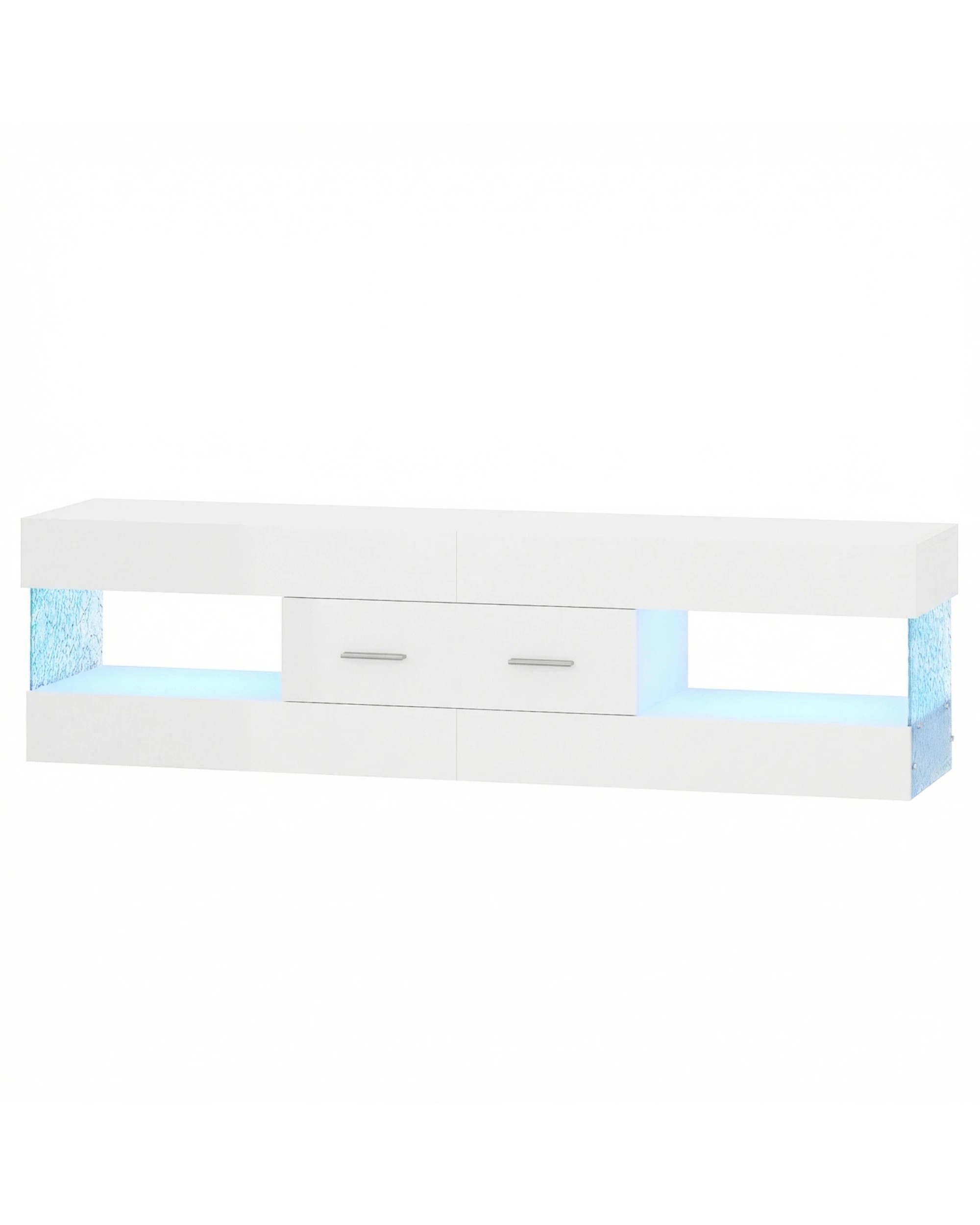 1 Advwin 152cm TV Cabinet LED Entertainment Unit Stand - White, 1 of 8