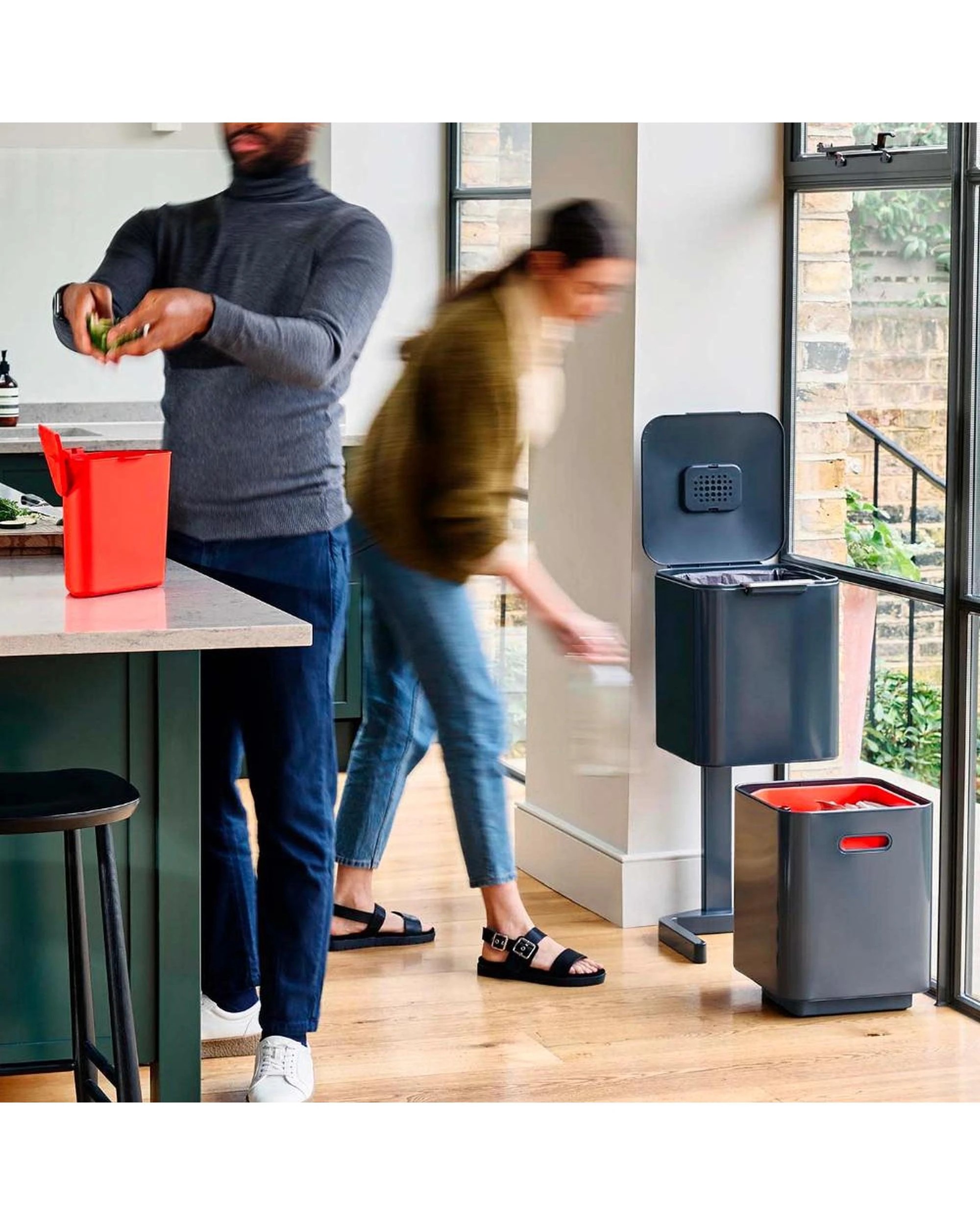 10 Joseph Joseph Totem Max Waste Separation 60L Bin Graphite 30062, 10 of 10