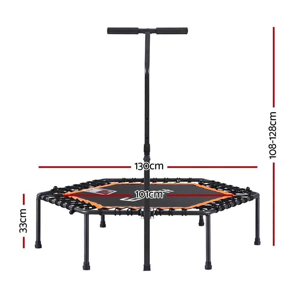 2 Everfit 51inch Hexagon Fitness Trampoline Rebounder Adjustable Handrail - Multi, 2 of 7