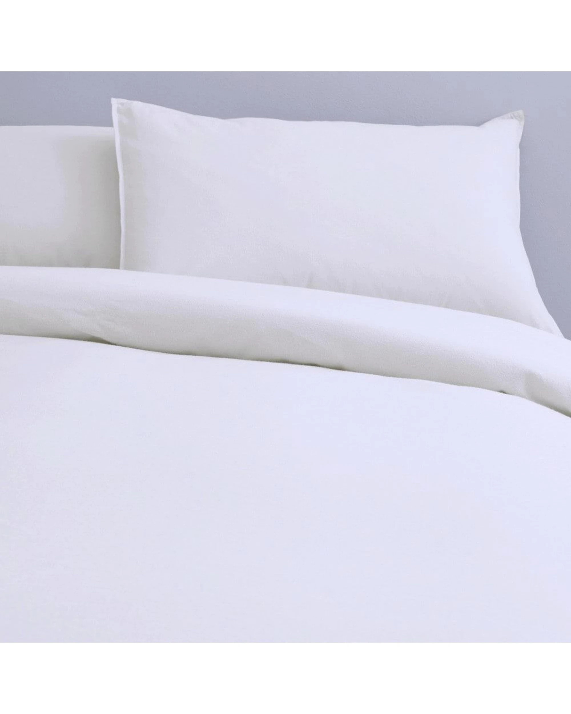 1 Canningvale Cozi Cotton Flannelette Quilt Bed Bedding Cover Set King - White, 1 of 4