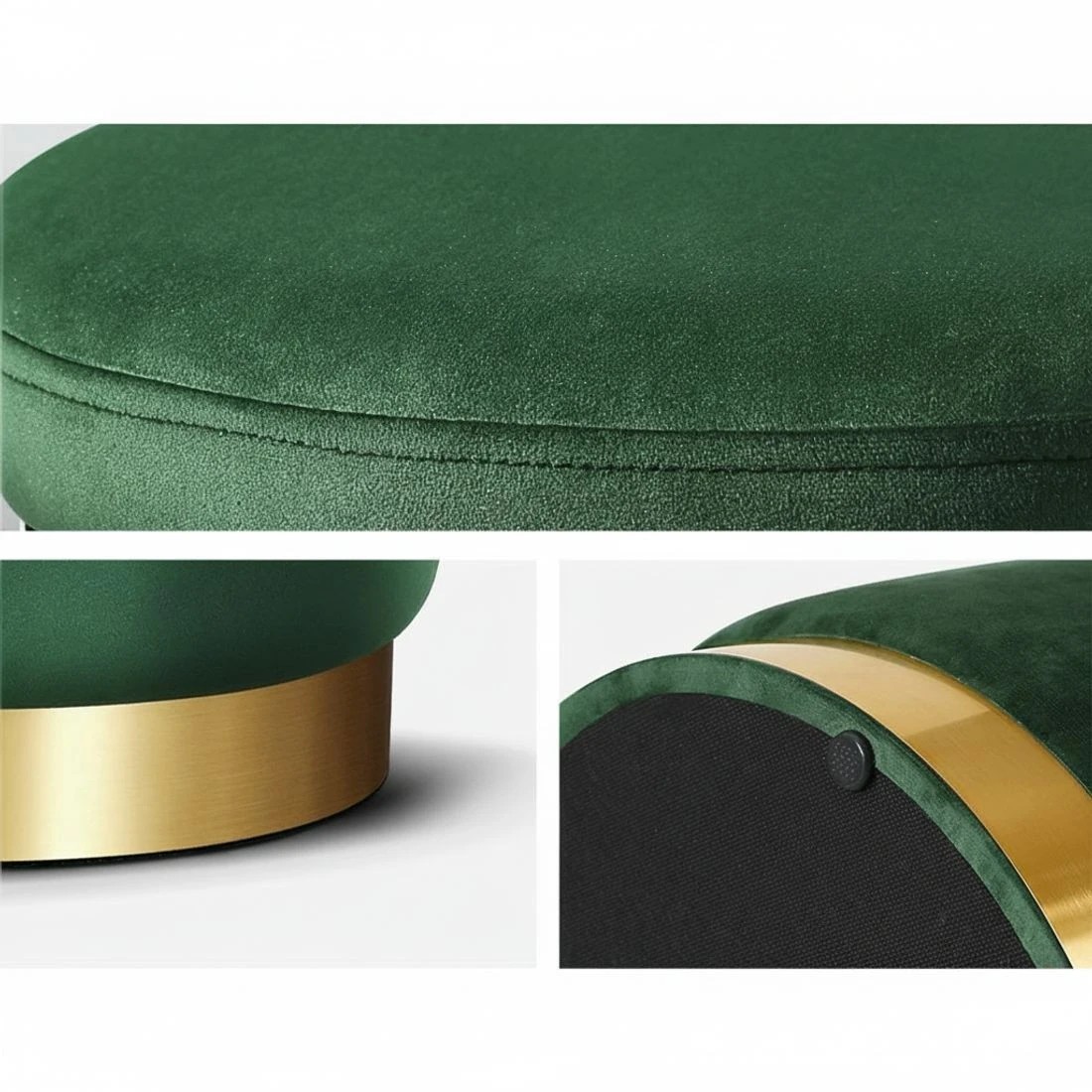 5 Artiss Ottoman Storage Foot Stool Round - Green, 5 of 6