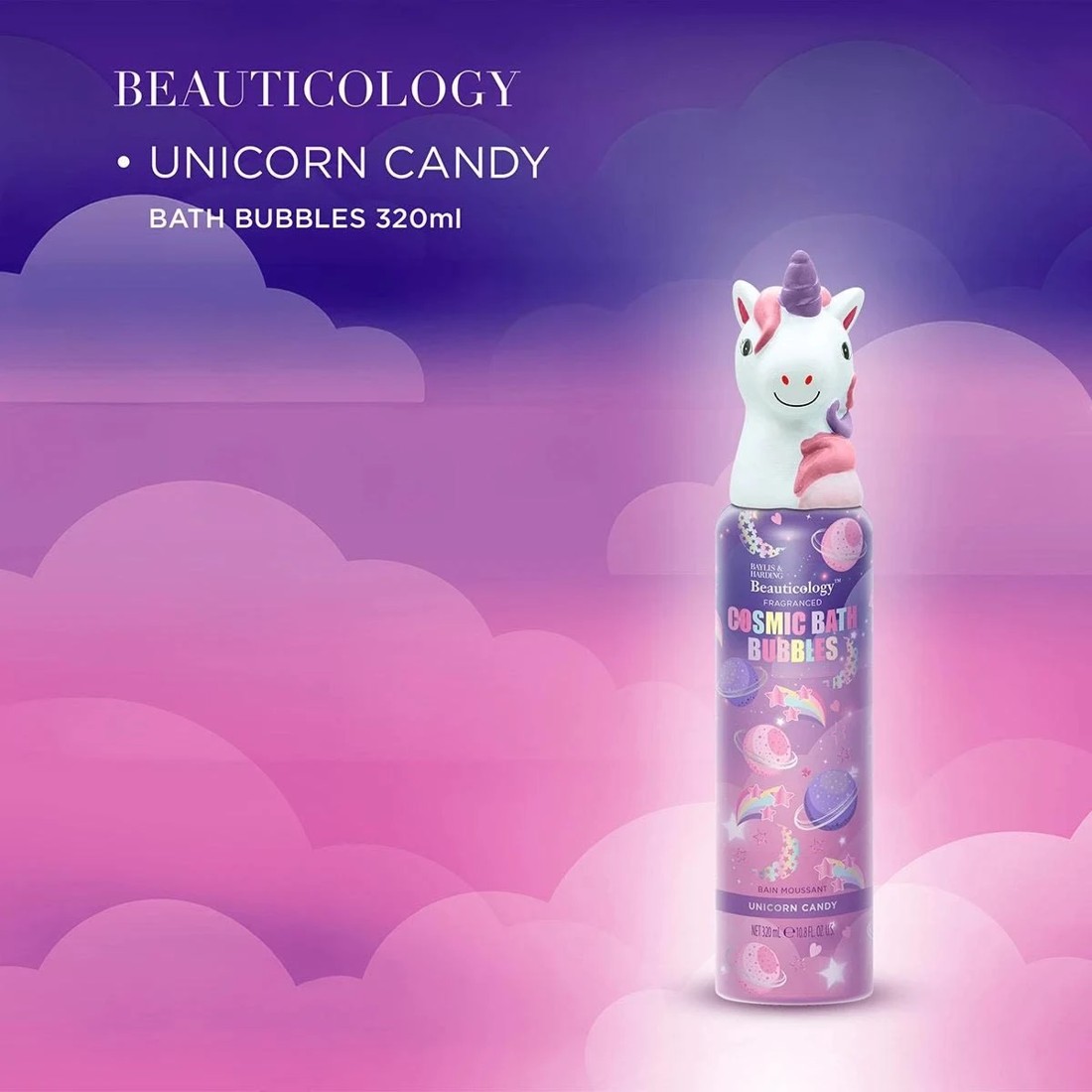 3 Baylis & Harding Beauticology Fragranced Cosmic Bath Bubbles 320ml - Unicorn Candy, 3 of 4