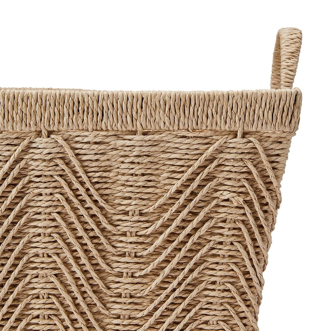 4 Rectangle Herringbone Paper Rope Basket - Natural, 4 of 7