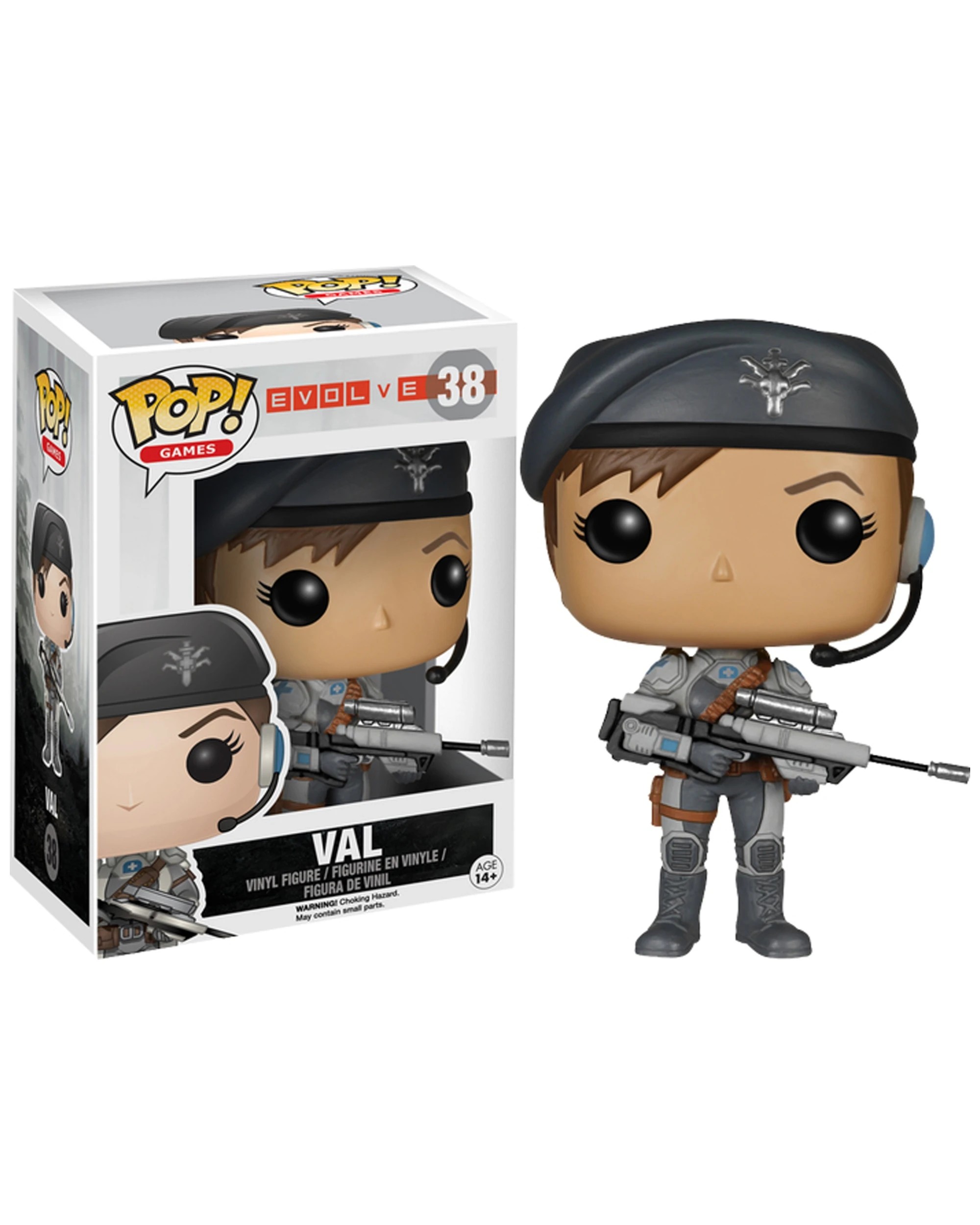 1 Pop Vinyl Figurine Evolve - Val Action Figure 10cm Vinyl Collectible Display - Grey, 1 of 3