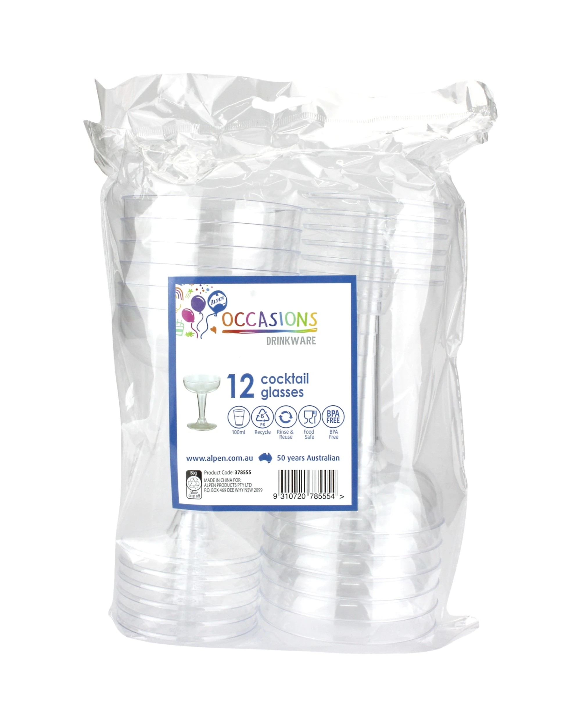 2 alpen Plastic Cocktail Glasses Pack of 12, 2 of 3