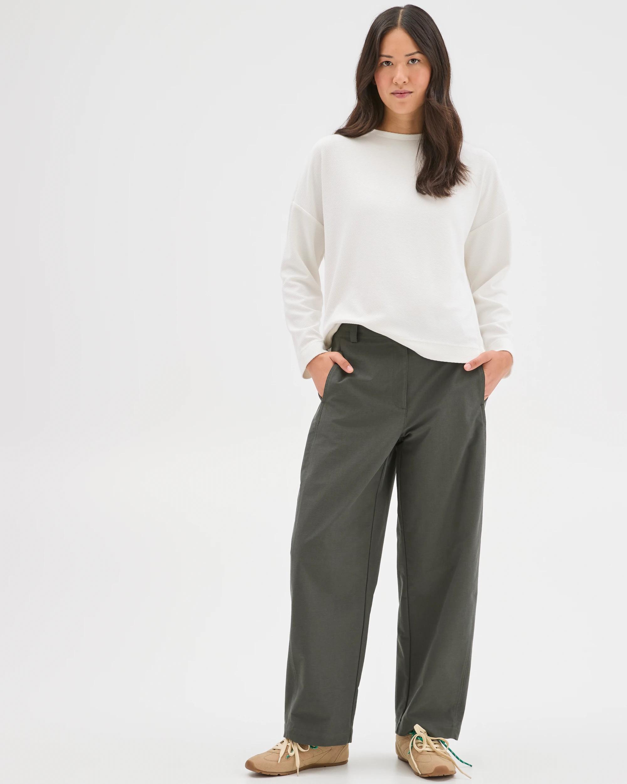 2 Target Woman Long Sleeve Ottoman T-Shirt CLOUD DANCER, 2 of 7