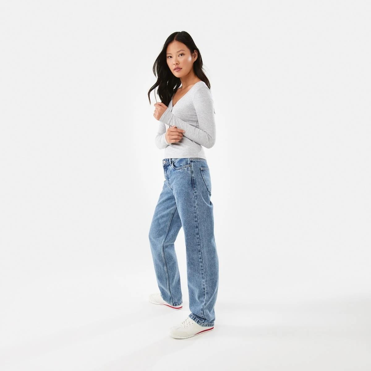 5 Low Rise Straight Leg Jeans Mid Wash, 5 of 10