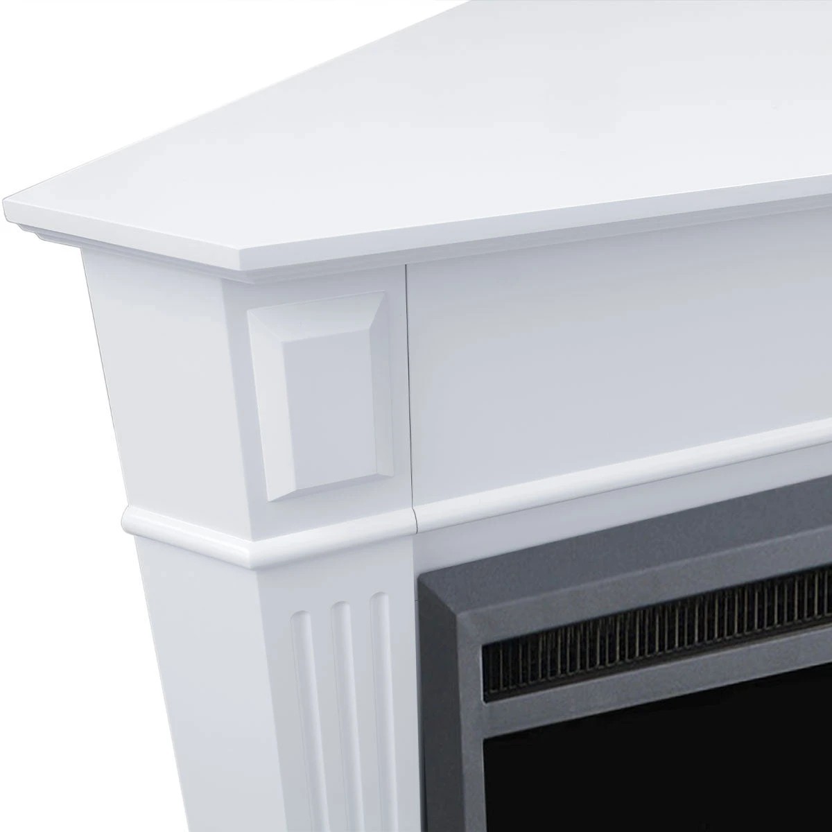 2 Moda Living Rene White Corner Mantel Electric Fireplace Suite with Starlight Insert - White, 2 of 4