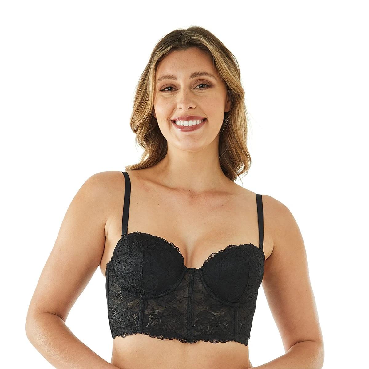 2 Co-ordinated Corset Lace Bra Black, 2 of 9
