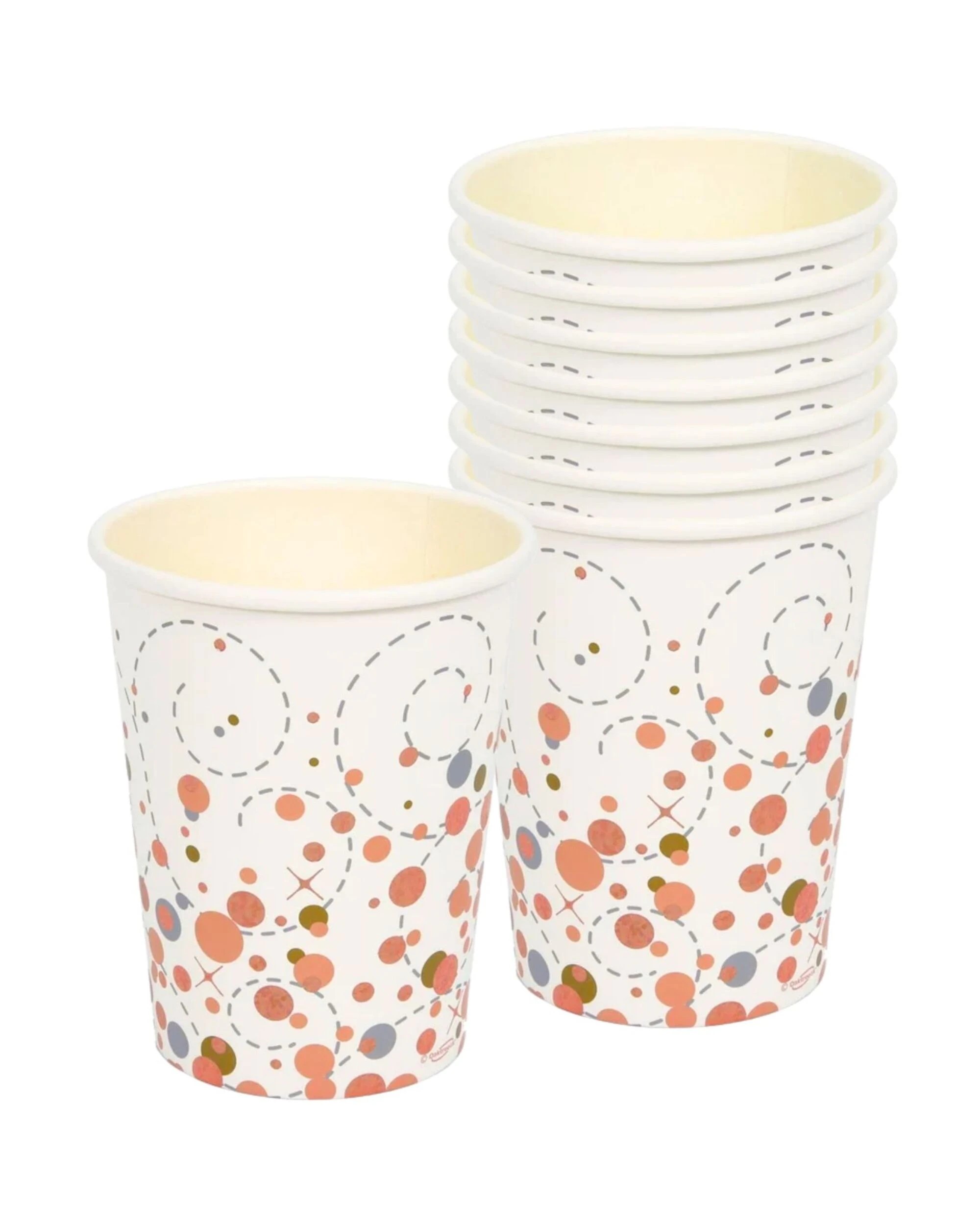 1 alpen Sparkling Fizz Rose Gold Birthday Paper Cups Pack of 8, 1 of 1