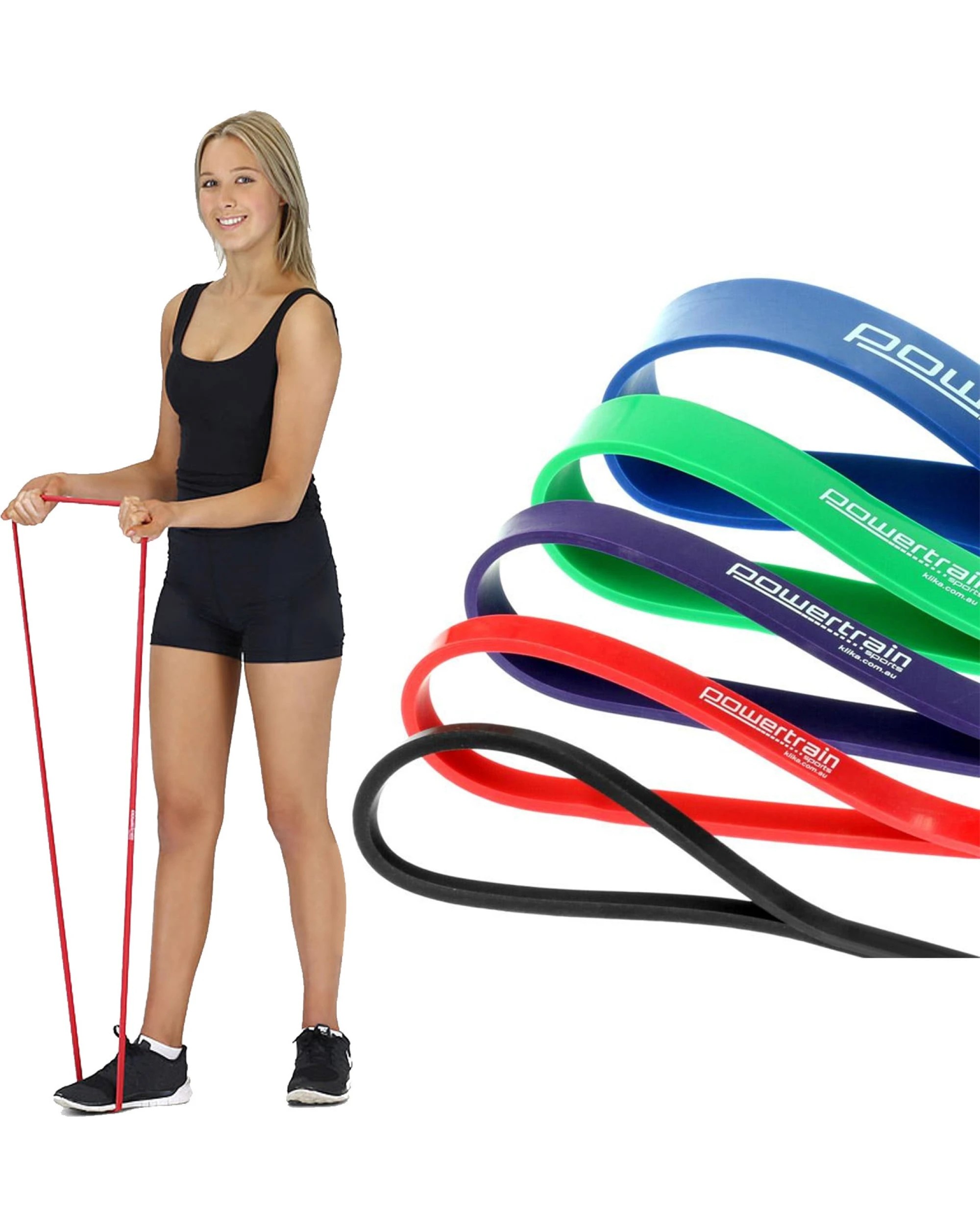 2 Powertrain Home Gym Workout Resistance Exercise Band 20mm, 2 of 4