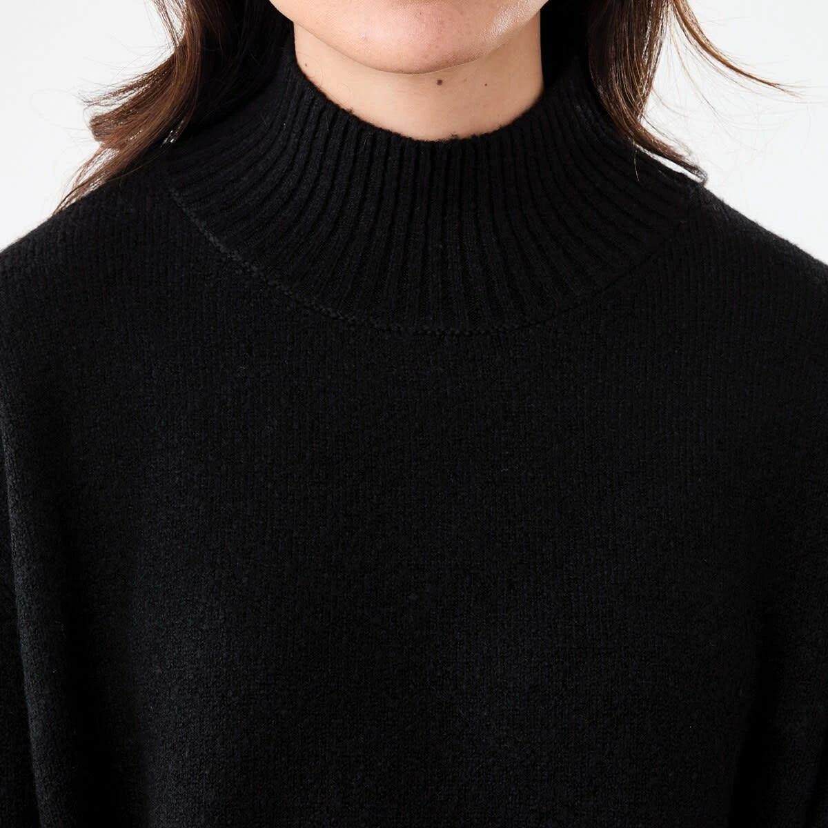 5 Funnel Split Hem Jumper Black, 5 of 5