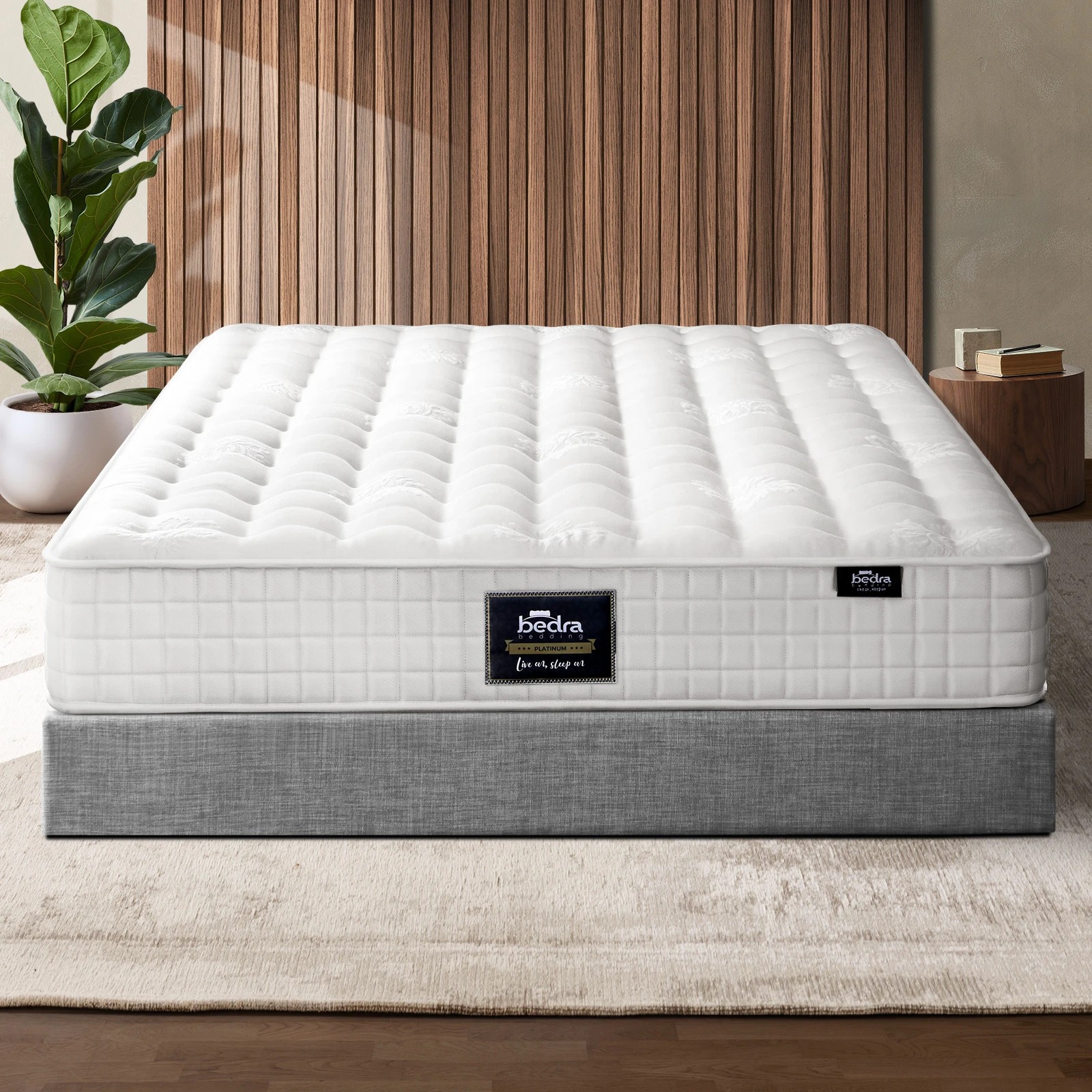 2 Bedra Bedding Mattress Bed Tight Top Pocket Spring Foam Medium Firm 27cm King Single
 - White, 2 of 4