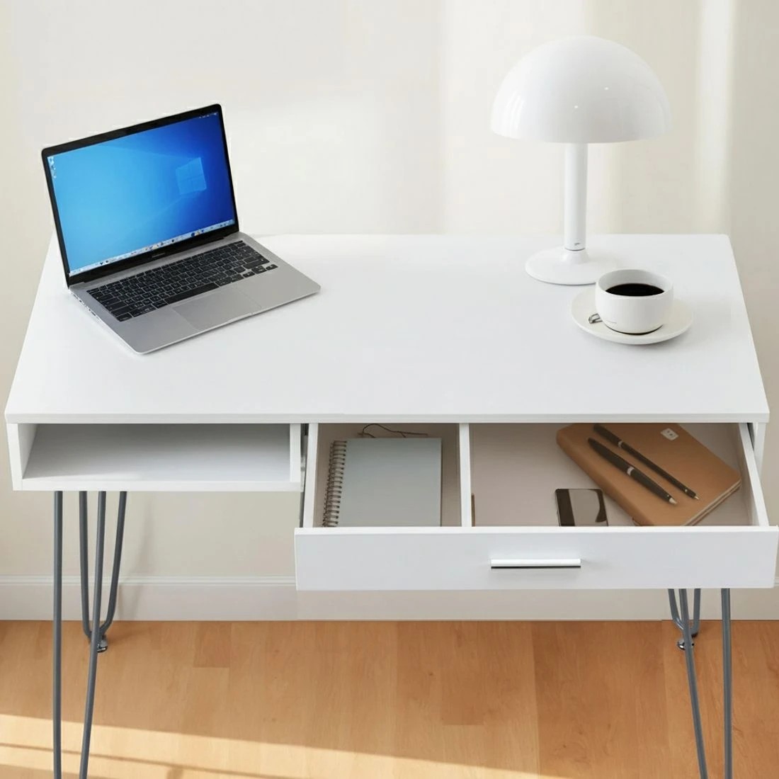 5 Artiss Computer Desk Drawer Cabinet Home Office Desks Workstation 100cm - White, 5 of 6