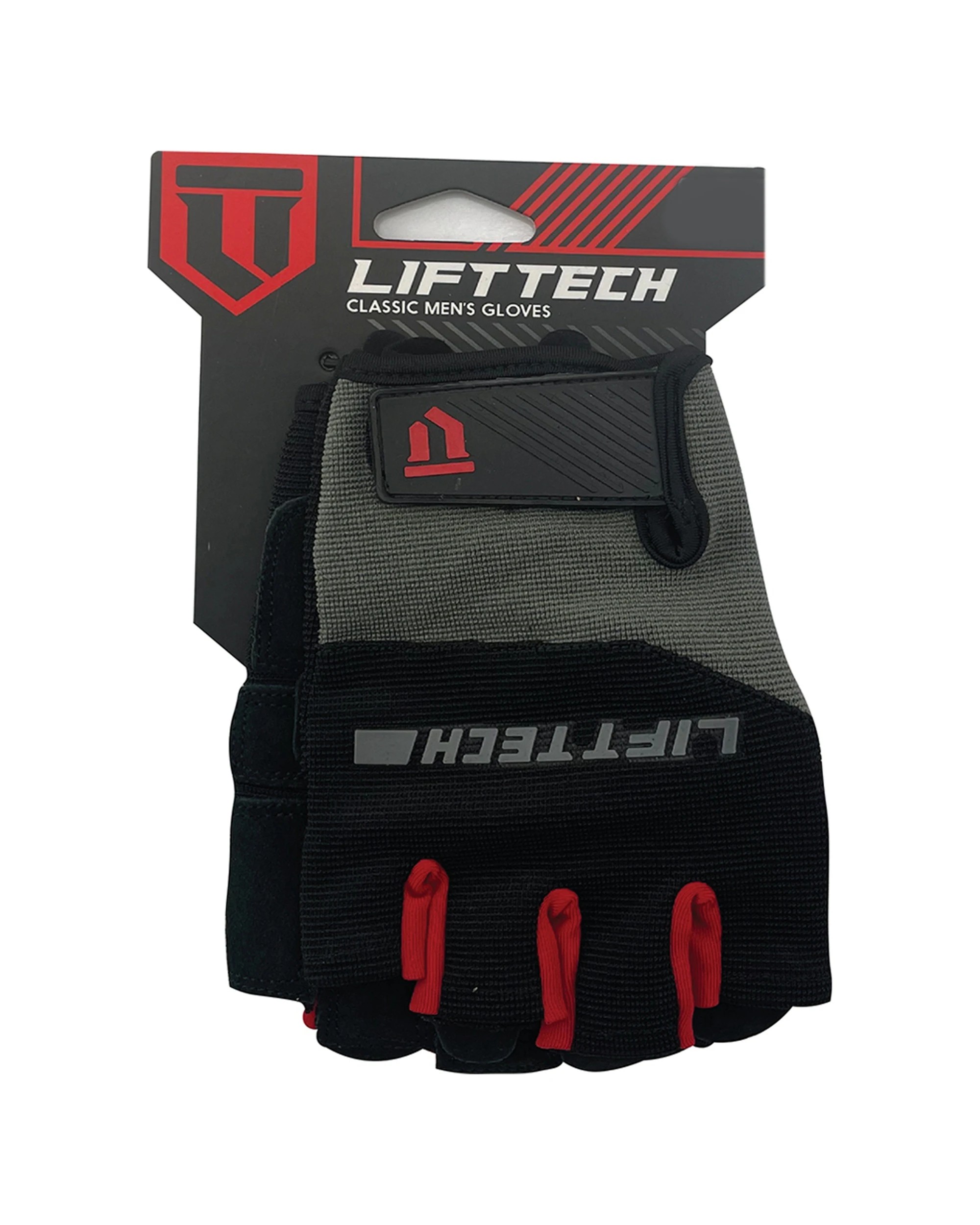 1 Lifttech Fitness Mens HalfFinger Classic Lifting Gloves Small Leather - Black, 1 of 1