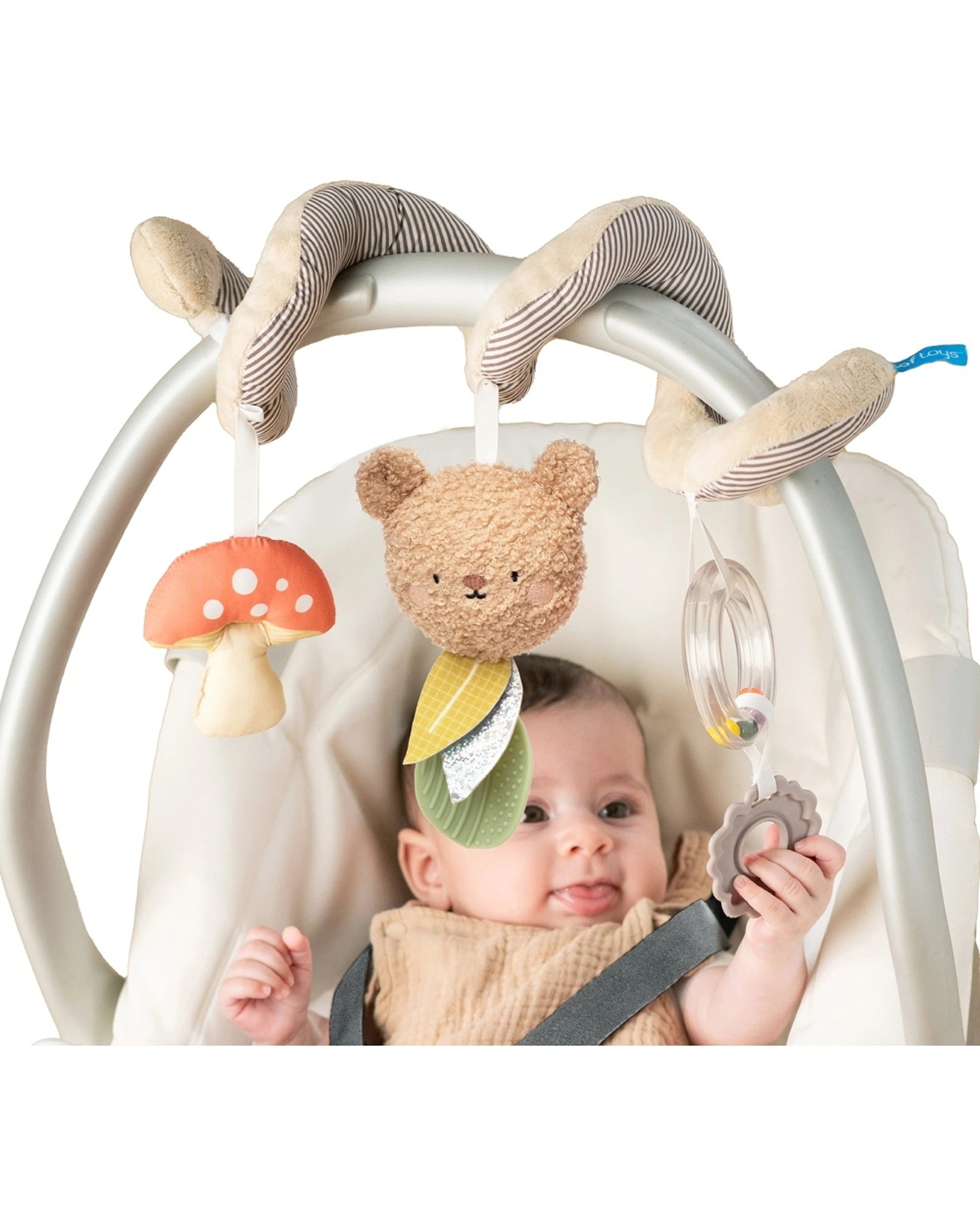 2 Taf Toys Bear Hugs Spiral -Sensory Baby Stroller Toy Plush Teether - Multi, 2 of 4