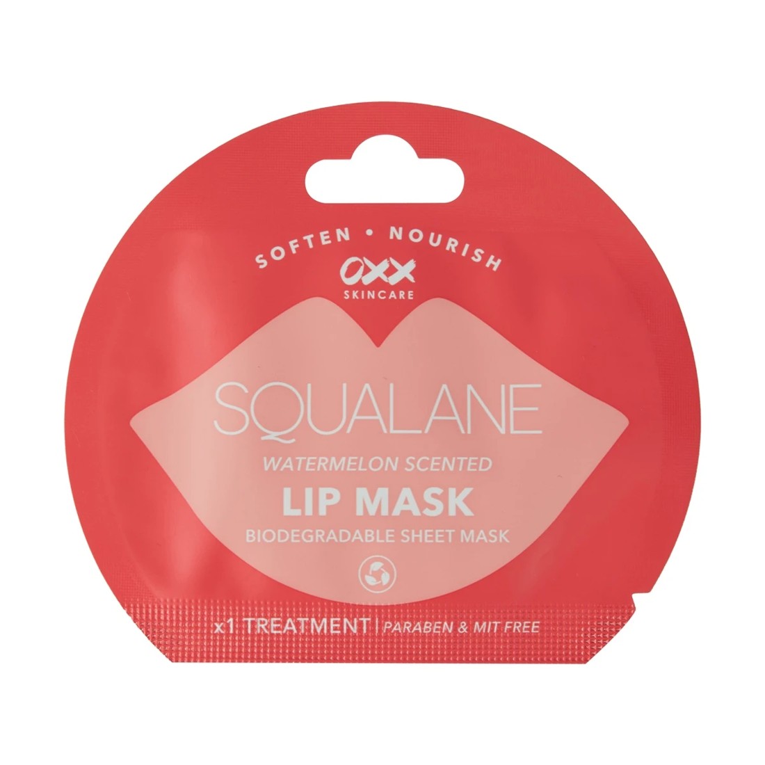 1 OXX Skincare Lip Sheet Mask - Squalane & Watermelon Scented, 1 of 3