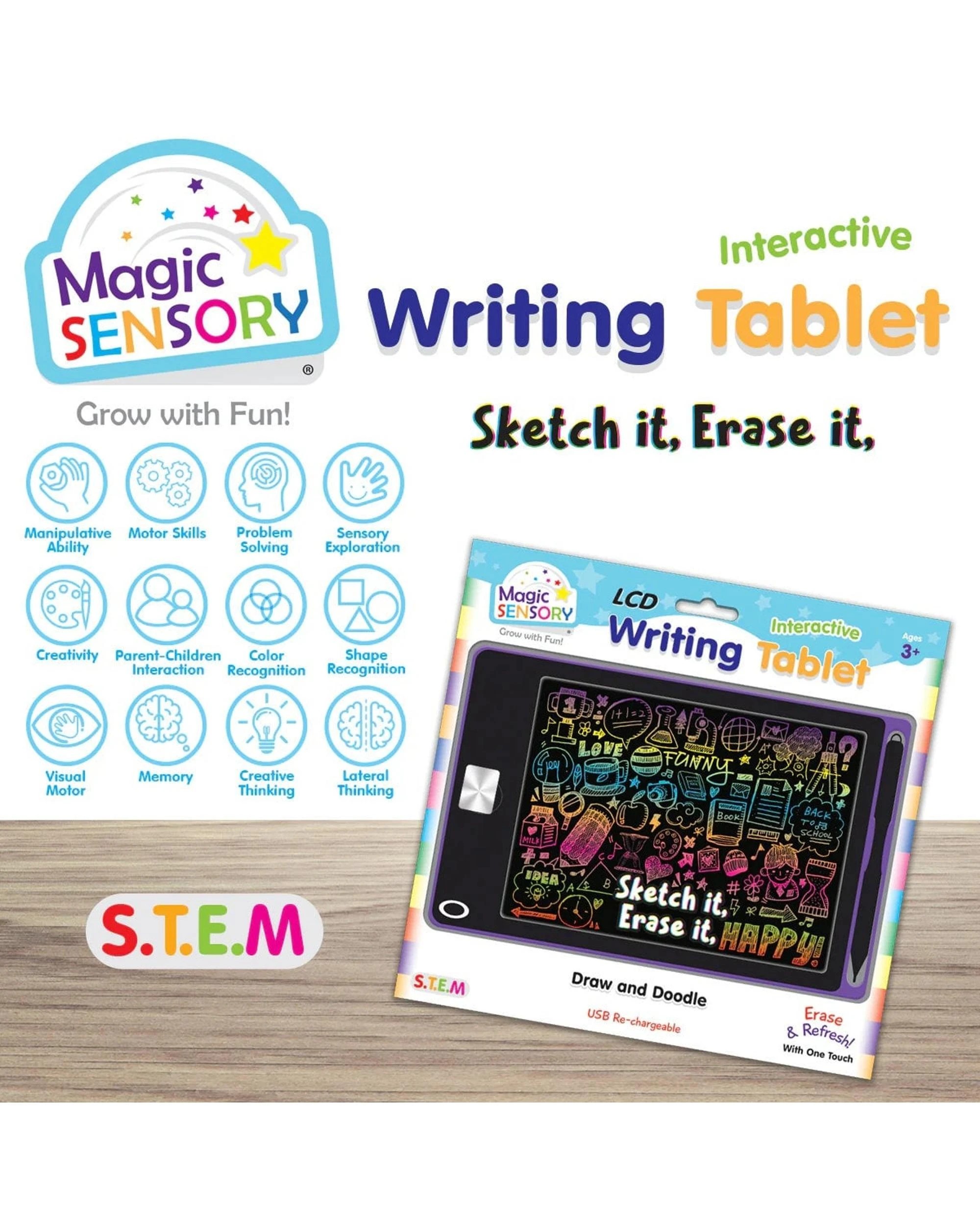 3 Magic Sensory Interactive LCD Writing Tablet - Purple Art - Purple, 3 of 6